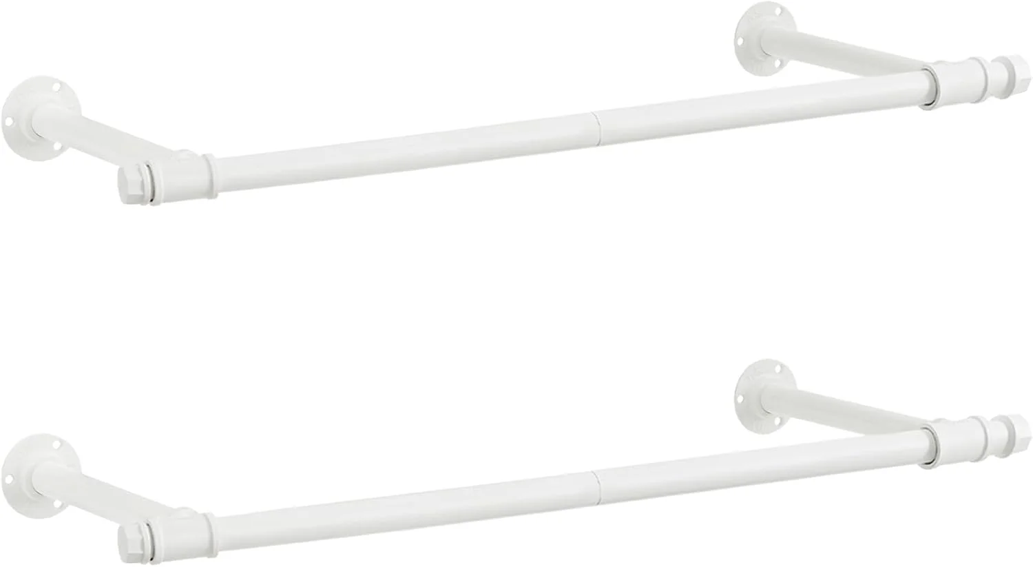 ریل لباس دیواری SONGMICS HSR140W02، ست 2 عددی، نصب دیواری، صنعتی، صرفه جویی در فضا، 30 x 84 x 7 سانتی متر، ظرفیت بار 60 کیلوگرم، مونتاژ آسان، سفید ابری