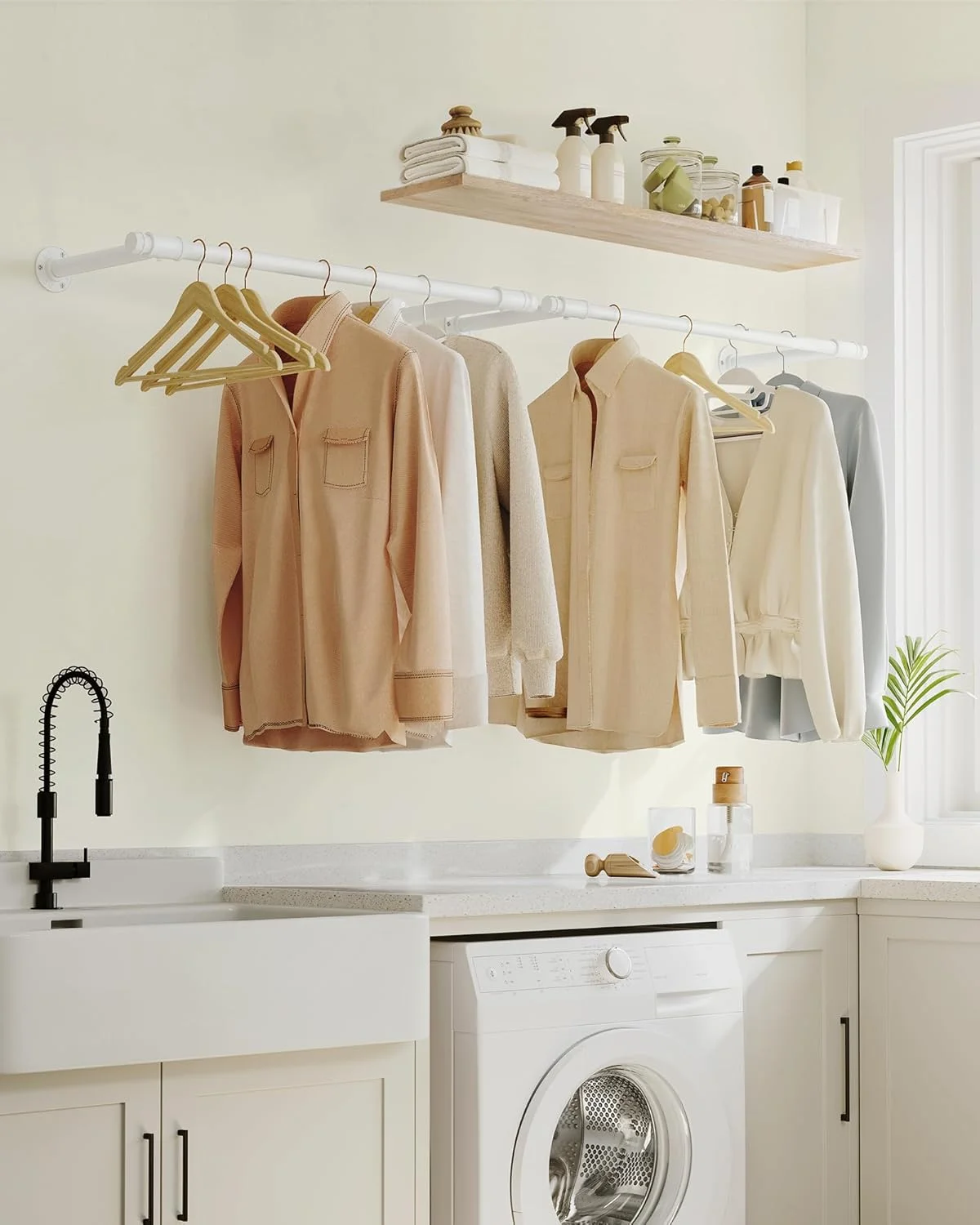 ریل لباس دیواری SONGMICS HSR140W02، ست 2 عددی، نصب دیواری، صنعتی، صرفه جویی در فضا، 30 x 84 x 7 سانتی متر، ظرفیت بار 60 کیلوگرم، مونتاژ آسان، سفید ابری ریل لباس دیواری SONGMICS HSR140W02، ست 2 عددی، نصب دیواری، صنعتی، صرفه جویی در فضا، 30 x 84 x 7 سانتی متر، ظرفیت بار 60 کیلوگرم، مونتاژ آسان، سفید ابری