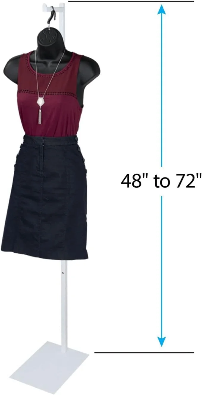 رگال لباس تکی قابل تنظیم سفید SSWBasics - استند نمایش لباس 122 تا 183 سانتیمتری، استند لباس چندمنظوره برای فروشگاهها یا منزل، تحمل وزن تا 11 کیلوگرم رگال لباس تکی قابل تنظیم سفید SSWBasics - استند نمایش لباس 122 تا 183 سانتیمتری، استند لباس چندمنظوره برای فروشگاهها یا منزل، تحمل وزن تا 11 کیلوگرم