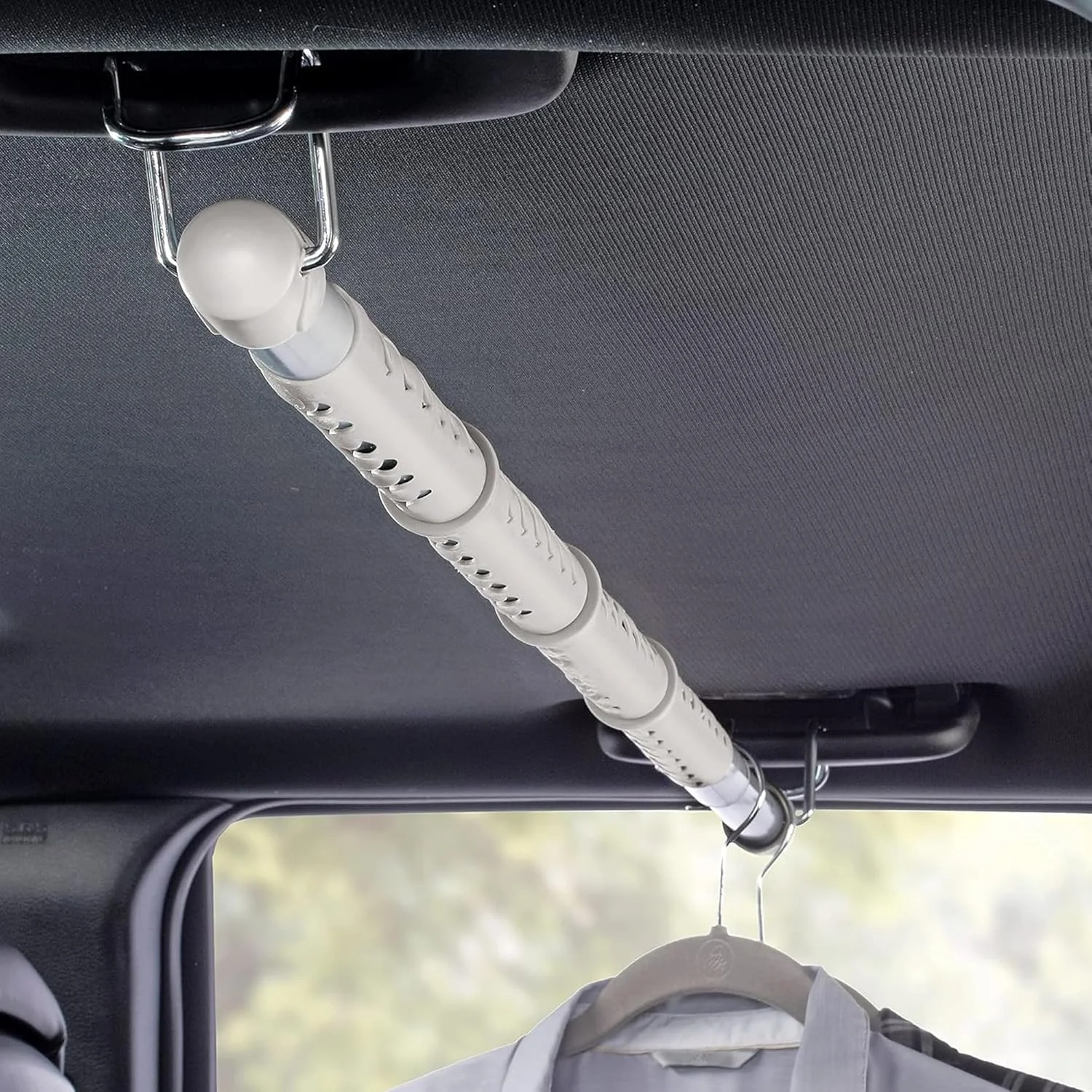 میله آویز لباس خودرو سنگین سولفار - رخت آویز فلزی قابل تنظیم برای خودرو | میله آویز صرفه جویی در فضا برای کت، ژاکت و لباس (بسته 1 عددی)