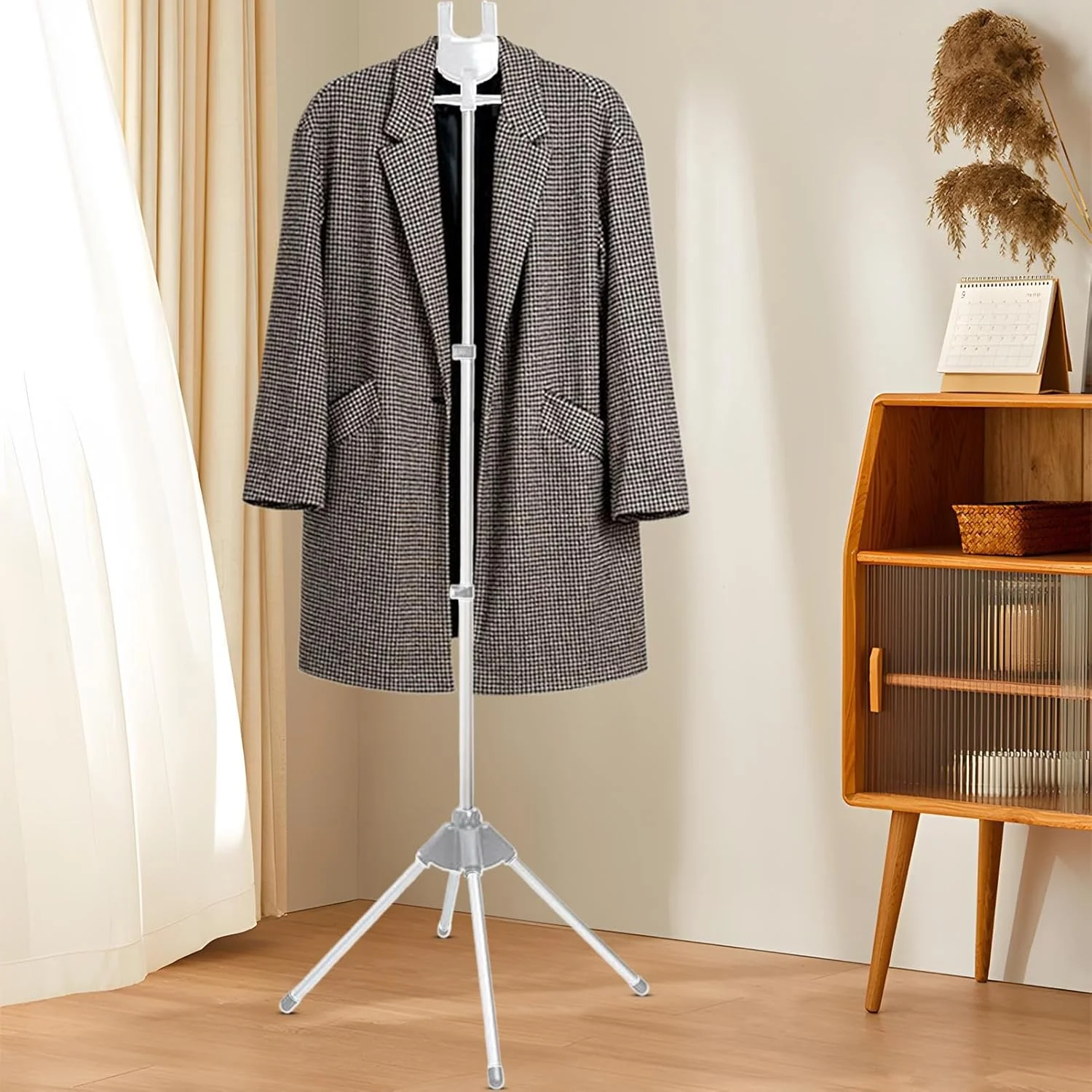 پایه آویز بخارگر لباس، رخت آویز بخارگر دستی | نگهدارنده قابل تنظیم ارتفاع و قابل حمل برای کت، ژاکت، پیراهن، شلوار، لباس مجلسی و پوشاک