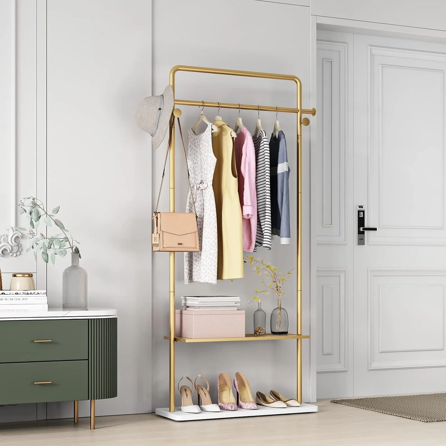 رگال لباس طلایی TIEOU با قفسه، رگال لباس طلایی برای بوتیک، رگال لباس ایستاده برای آویزان کردن لباس، رگال کت طلایی، رگال لباس فلزی کوچک مقاوم، رگال لباس صنعتی طلایی رگال لباس طلایی TIEOU با قفسه، رگال لباس طلایی برای بوتیک، رگال لباس ایستاده برای آویزان کردن لباس، رگال کت طلایی، رگال لباس فلزی کوچک مقاوم، رگال لباس صنعتی طلایی