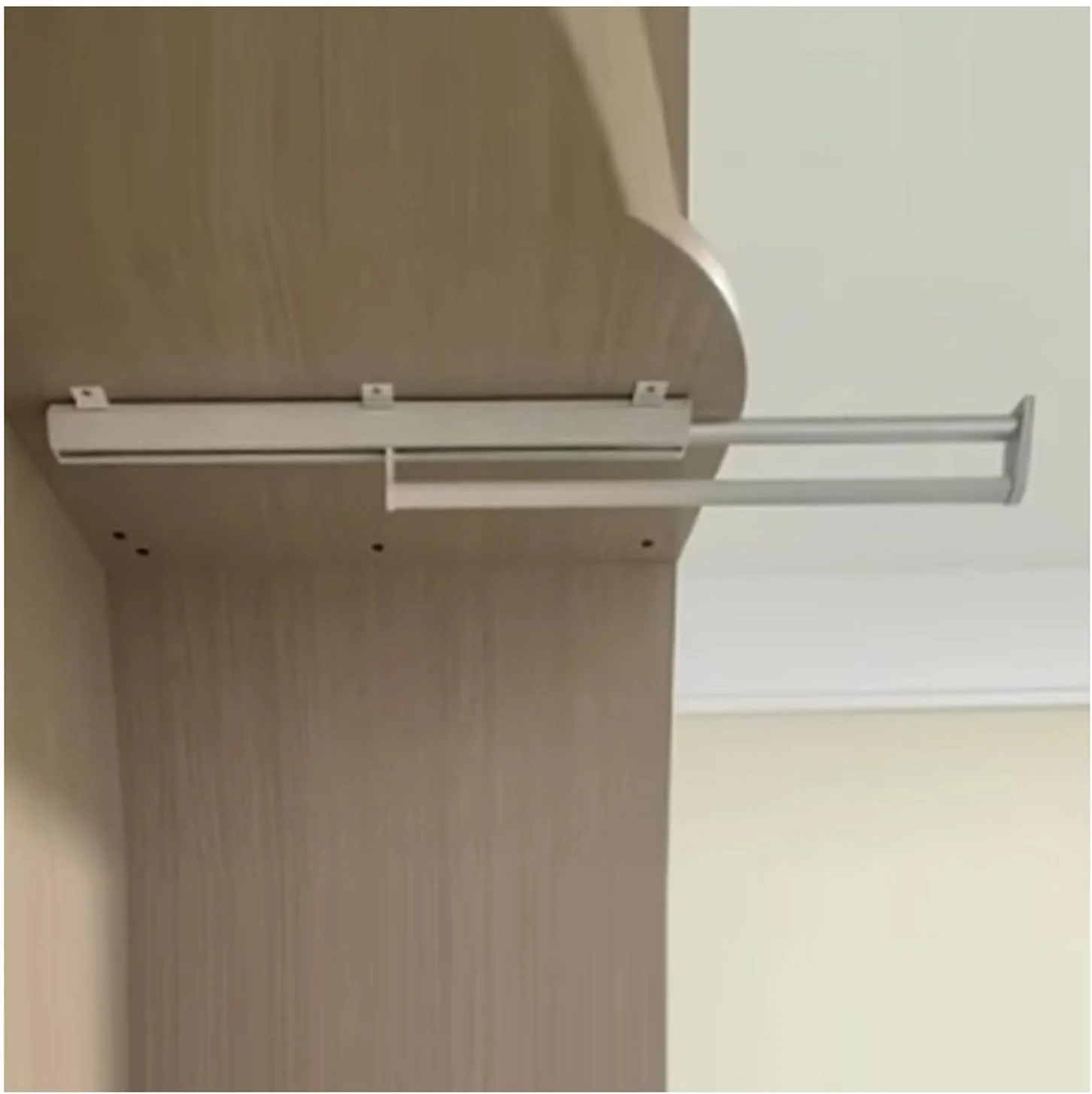 ریل شلوار آویز ریلی، رگال لباس ریلی سنگین و قابل گسترش، تحمل وزن 20 کیلوگرم، مناسب برای شال، کراوات، روسری، شلوار جین و حوله، سفید - 440 میلی متر