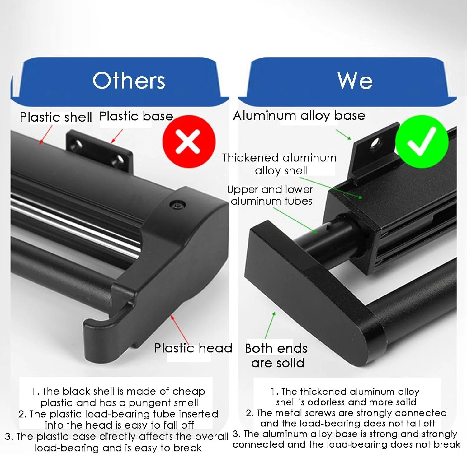 ریل شلوار آویز ریلی، رگال لباس ریلی سنگین و قابل گسترش، تحمل وزن 20 کیلوگرم، مناسب برای شال، کراوات، روسری، شلوار جین و حوله، سفید - 440 میلی متر