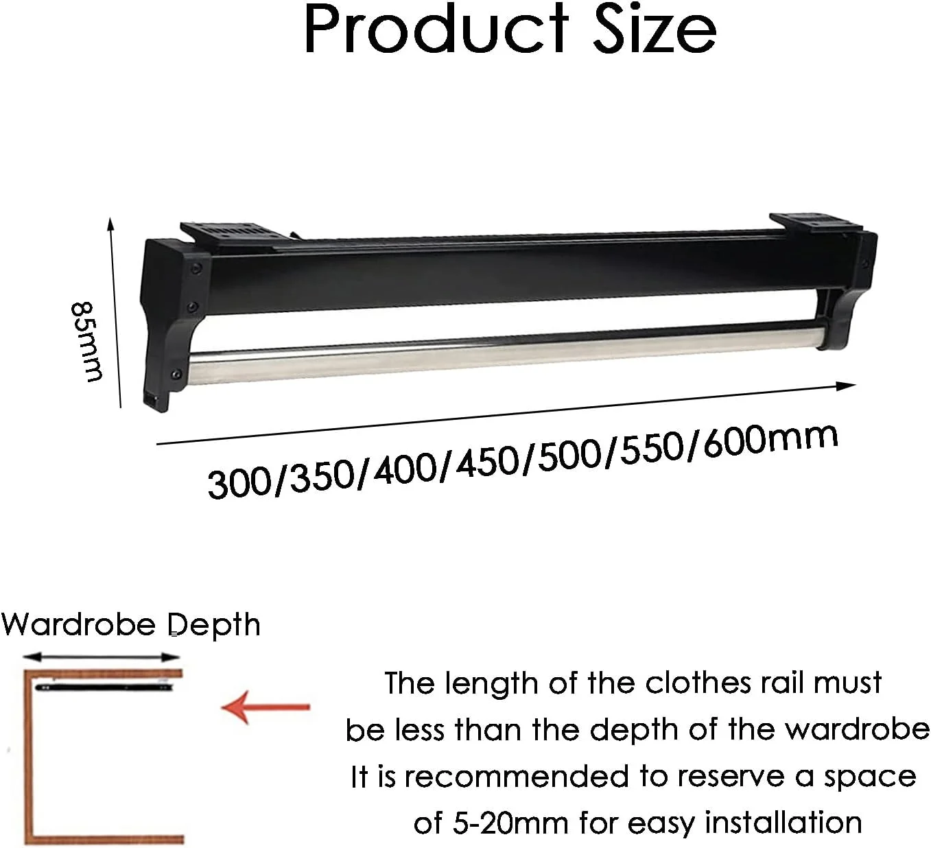 ریل شلوار آویز ریلی، نگهدارنده کراوات قابل تنظیم از جنس استیل ضد زنگ، سازمان دهنده کمد کشویی، 1 عدد، برای شلوار جین، حوله، کراوات، شال، لباس و روسری، 300 میلی متر ریل شلوار آویز ریلی، نگهدارنده کراوات قابل تنظیم از جنس استیل ضد زنگ، سازمان دهنده کمد کشویی، 1 عدد، برای شلوار جین، حوله، کراوات، شال، لباس و روسری، 300 میلی متر