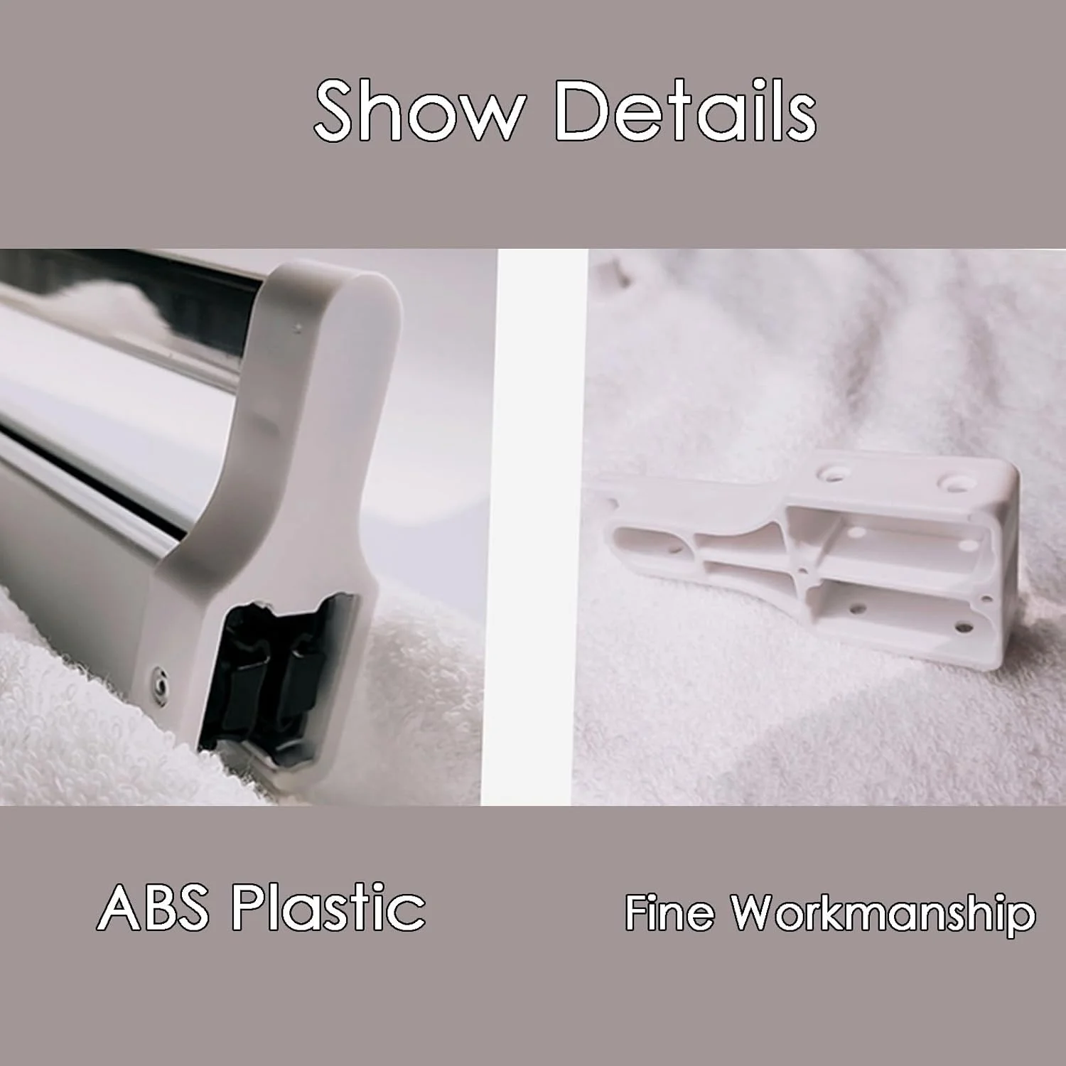 ریل آویز شلوار کشویی کمد لباس، میله آویز جمع شونده برای نگهداری لباس، صرفه جویی در فضا برای لباس، روسری، شلوار جین، حوله، کراوات، شال، سفید - 35 سانتی متر