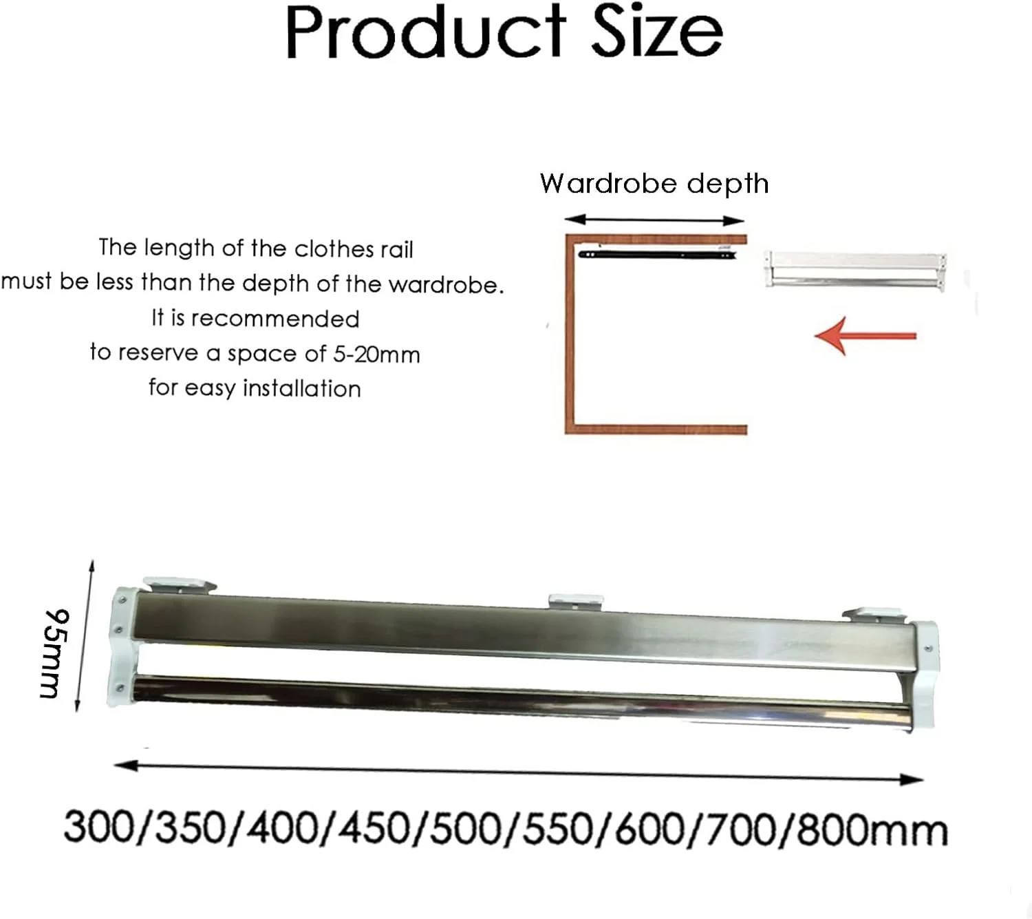 ریل آویز شلوار کشویی کمد لباس، رگال لباس کشویی، آویز با ریل لغزنده، سازمان دهنده شلوار قابل گسترش برای لباس، روسری، کراوات، شال، حوله، 500 میلی متر ریل آویز شلوار کشویی کمد لباس، رگال لباس کشویی، آویز با ریل لغزنده، سازمان دهنده شلوار قابل گسترش برای لباس، روسری، کراوات، شال، حوله، 500 میلی متر