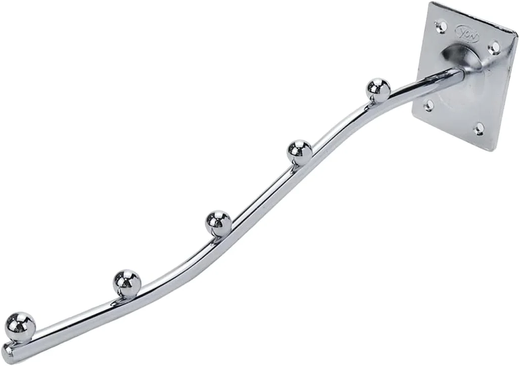 آویز دیواری آبشاری موج دار با 5 مهره، قلاب نمایش لباس به همراه پیچ - 5 عدد