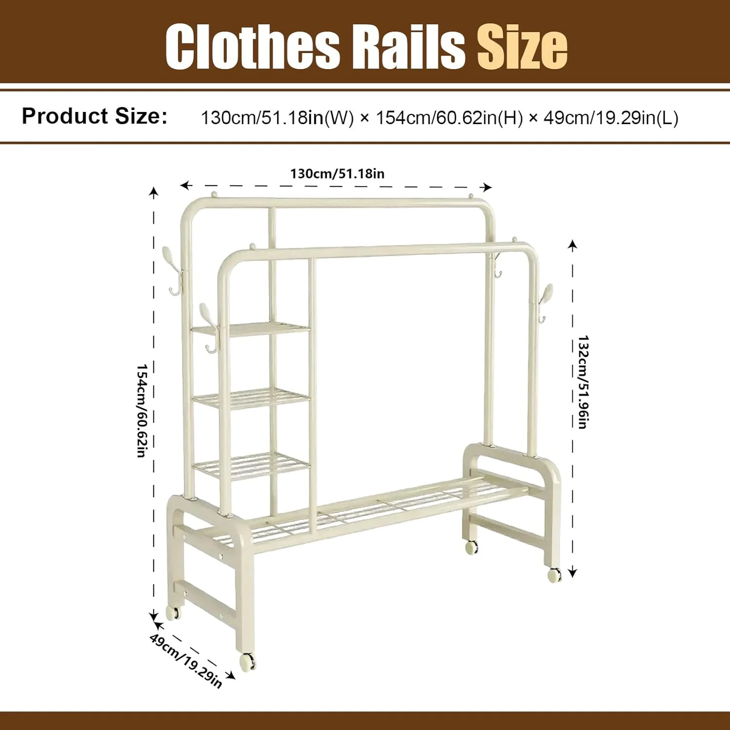 آویز لباس ایستاده U-HOOME، رگال لباس برای آویزان کردن لباس، رگال لباس فلزی دو ردیفه با قفسه کفش، قفسه های ذخیره سازی لباس ایستاده ریل لباس قفسه کت برای خانه داخلی (سفید) آویز لباس ایستاده U-HOOME، رگال لباس برای آویزان کردن لباس، رگال لباس فلزی دو ردیفه با قفسه کفش، قفسه های ذخیره سازی لباس ایستاده ریل لباس قفسه کت برای خانه داخلی (سفید)