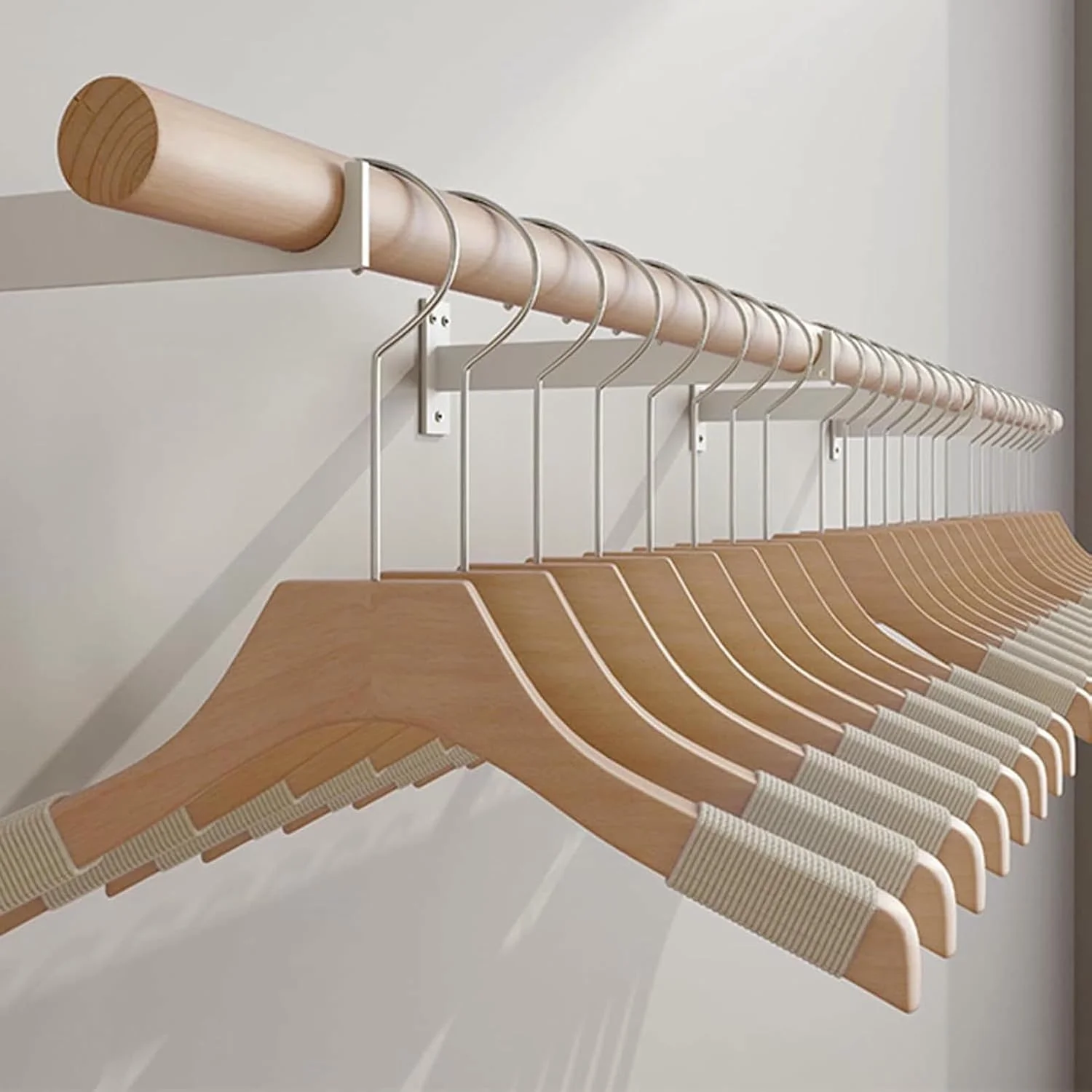 آویز لباس دیواری - میله لباس و استند نمایش چند منظوره، نظم دهنده کمد با میله آویز، قفسه سیمی برای استفاده خانگی/تجاری، قفسه حوله و چوب لباسی