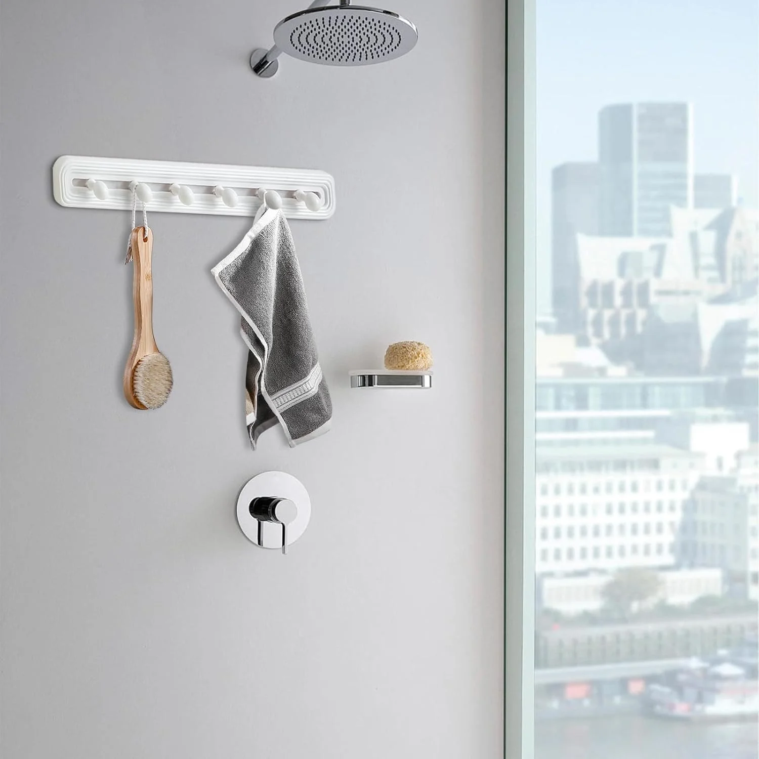 آویز دیواری چند منظوره - سازمان دهنده راکت اسلایدینگ - قلاب های دیواری برای راکت، لباس، کلید، لوازم آشپزخانه، خانه، باشگاه، آپارتمان، مدرسه