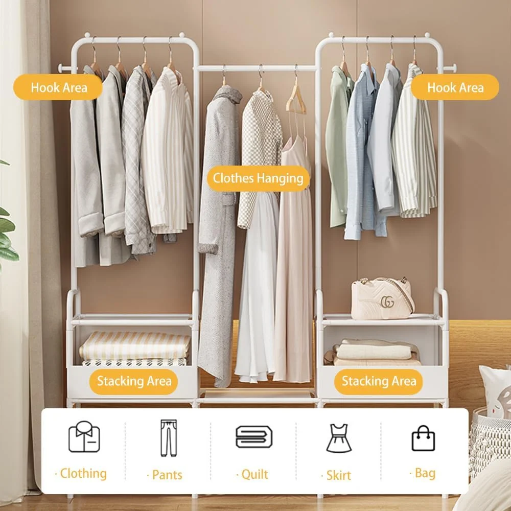 رگال لباس WEKOTEE، رگال لباس با کیف نگهداری، رگال پوشاک، قفسه های غیر بافته شده برای کفش، رگال لباس برای اتاق خواب، راهرو، ورودی (28-02) رگال لباس WEKOTEE، رگال لباس با کیف نگهداری، رگال پوشاک، قفسه های غیر بافته شده برای کفش، رگال لباس برای اتاق خواب، راهرو، ورودی (28-02)