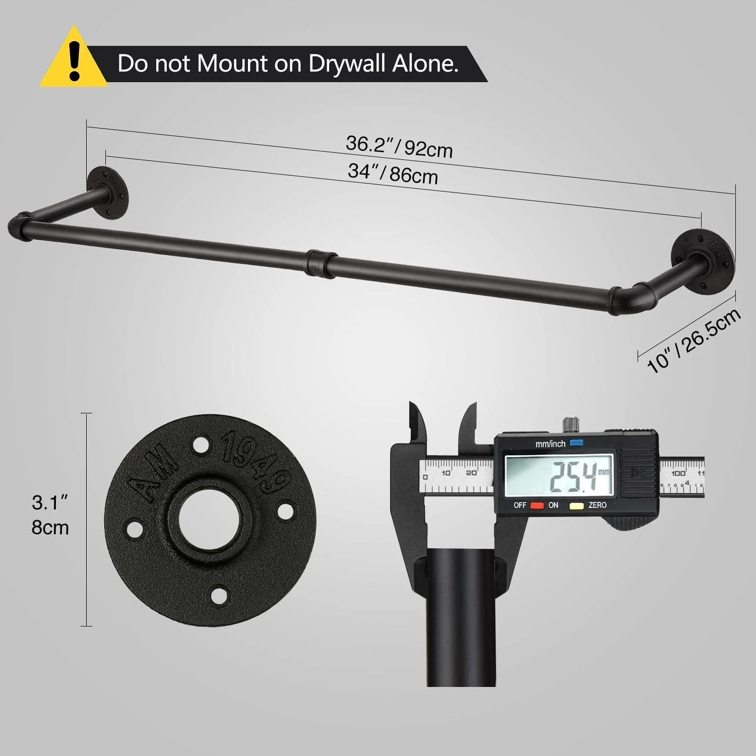 آویز لباس، میله آویز لباس دیواری لوله صنعتی 92.5 سانتیمتری، صرفهجویی در فضا، میله لباس بادوام جداشدنی، میله آویز چند منظوره برای کمد، 2 پایه (بسته 2 عددی) آویز لباس، میله آویز لباس دیواری لوله صنعتی 92.5 سانتیمتری، صرفهجویی در فضا، میله لباس بادوام جداشدنی، میله آویز چند منظوره برای کمد، 2 پایه (بسته 2 عددی)