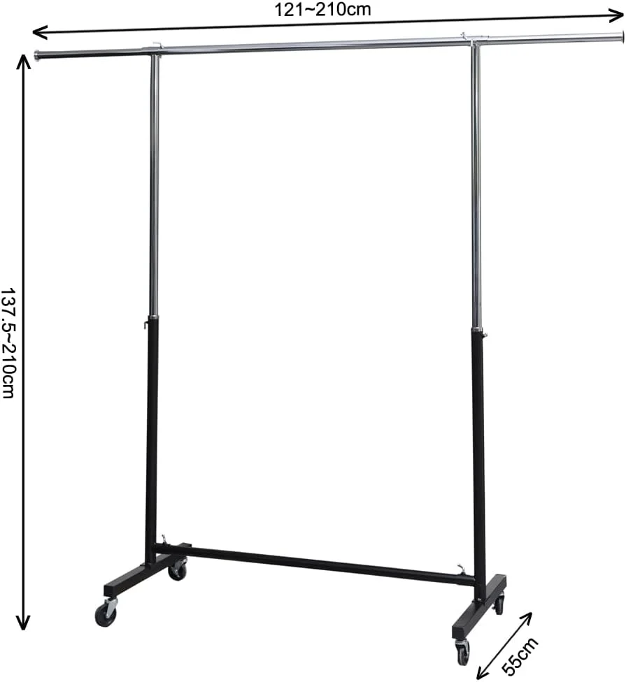 رگال لباس تک ردیفه قابل تنظیم WT-EASYCARE مناسب فضای باز و داخل خانه | رگال لباس تک میله ای چرخ دار، سازمان دهنده کمد لباس خانگی | رگال لباس تک میله ای با چرخ، ریل لباس فلزی سنگین و با کیفیت رگال لباس تک ردیفه قابل تنظیم WT-EASYCARE مناسب فضای باز و داخل خانه | رگال لباس تک میله ای چرخ دار، سازمان دهنده کمد لباس خانگی | رگال لباس تک میله ای با چرخ، ریل لباس فلزی سنگین و با کیفیت