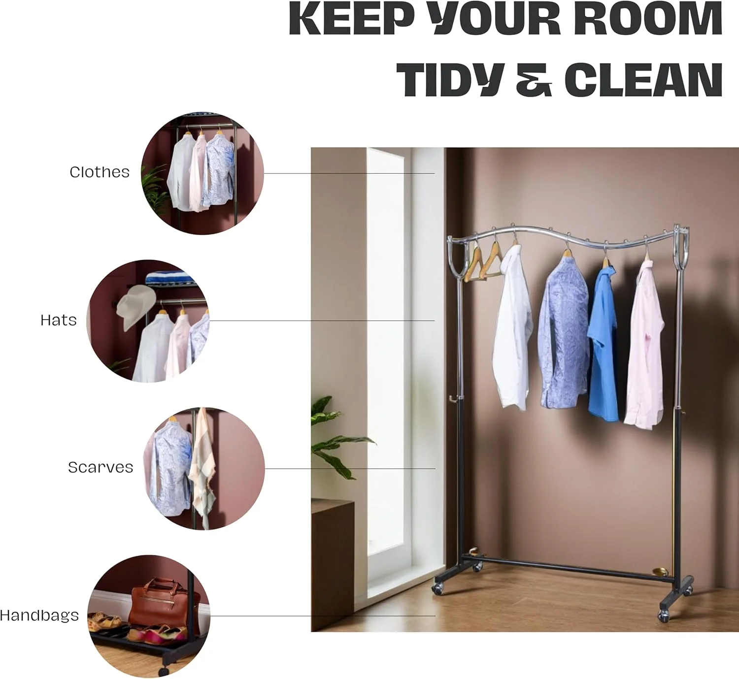 رگال لباس ایستاده WT-EASYCARE | رگال مستقل برای کت و شلوار، بلیزر، لباس شب، کیف دستی، چتر | واحد ذخیره سازی فلزی سازمان دهنده رگال لباس (120 طول x 45 عرض x 180 ارتفاع) رگال لباس ایستاده WT-EASYCARE | رگال مستقل برای کت و شلوار، بلیزر، لباس شب، کیف دستی، چتر | واحد ذخیره سازی فلزی سازمان دهنده رگال لباس (120 طول x 45 عرض x 180 ارتفاع)