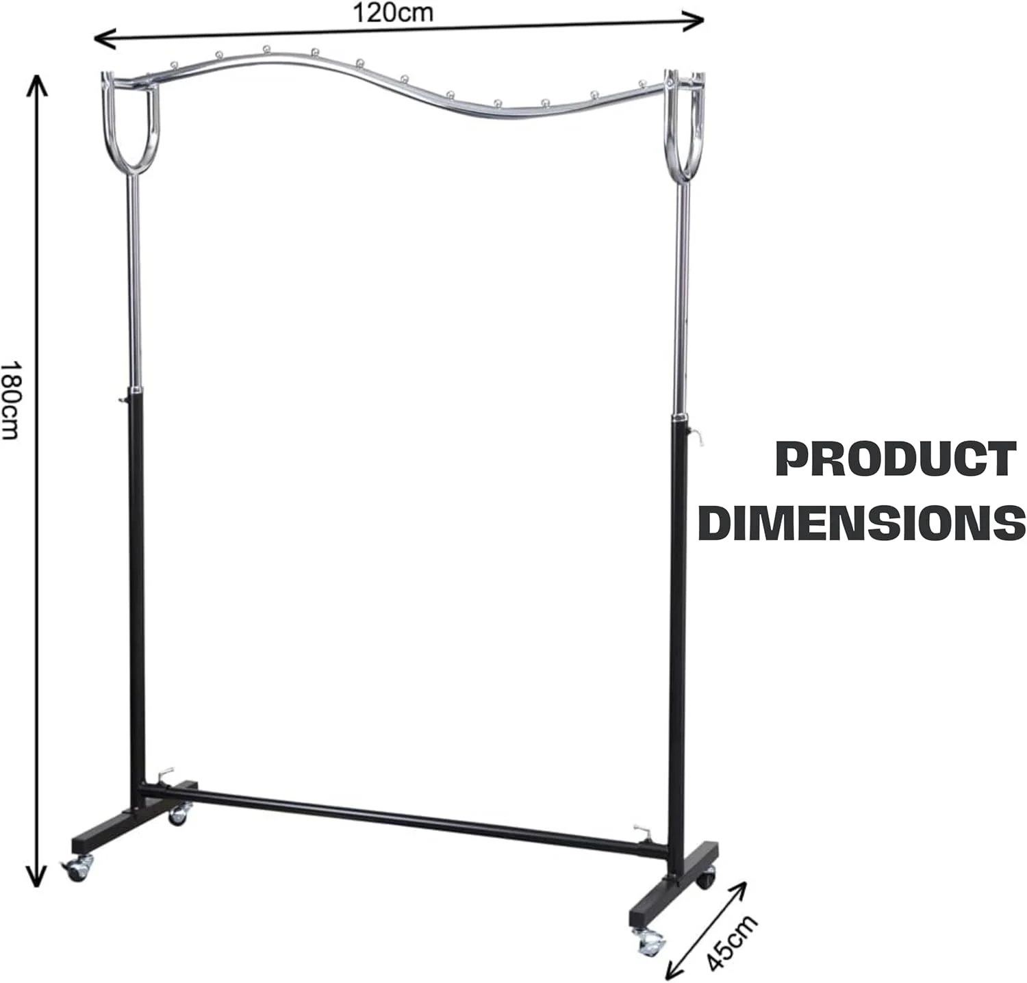 رگال لباس ایستاده WT-EASYCARE | رگال مستقل برای کت و شلوار، بلیزر، لباس شب، کیف دستی، چتر | واحد ذخیره سازی فلزی سازمان دهنده رگال لباس (120 طول x 45 عرض x 180 ارتفاع) رگال لباس ایستاده WT-EASYCARE | رگال مستقل برای کت و شلوار، بلیزر، لباس شب، کیف دستی، چتر | واحد ذخیره سازی فلزی سازمان دهنده رگال لباس (120 طول x 45 عرض x 180 ارتفاع)