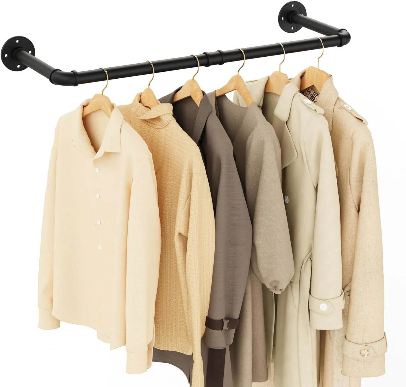 رگال لباس لوله صنعتی Yawinhe، میله آویز دیواری سنگین 80 سانتی متری، آویز دیواری صرفه جویی در فضا، میله آویز چند منظوره برای رختشویی، اتاق نشیمن و کمد، مشکی، 1 عدد رگال لباس لوله صنعتی Yawinhe، میله آویز دیواری سنگین 80 سانتی متری، آویز دیواری صرفه جویی در فضا، میله آویز چند منظوره برای رختشویی، اتاق نشیمن و کمد، مشکی، 1 عدد