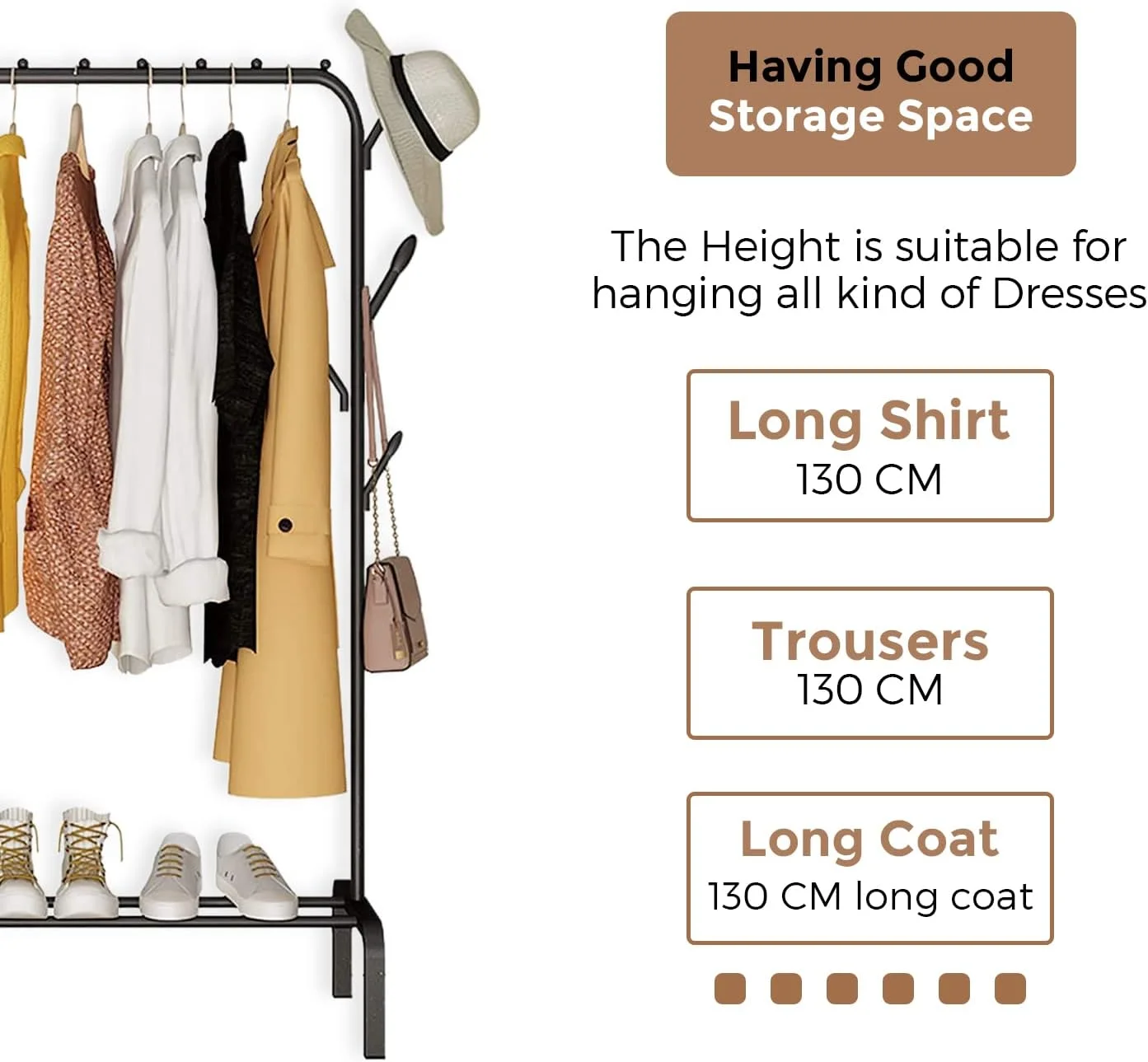 رگال لباس یاقوت™، آویز لباس، رگال لباس با ۸ قلاب جانبی، طول ۱۱۰ سانتی متر، فضای بزرگ برای کفش، لباس، ژاکت، چتر، کلاه، شال و کیف دستی رگال لباس یاقوت™، آویز لباس، رگال لباس با ۸ قلاب جانبی، طول ۱۱۰ سانتی متر، فضای بزرگ برای کفش، لباس، ژاکت، چتر، کلاه، شال و کیف دستی