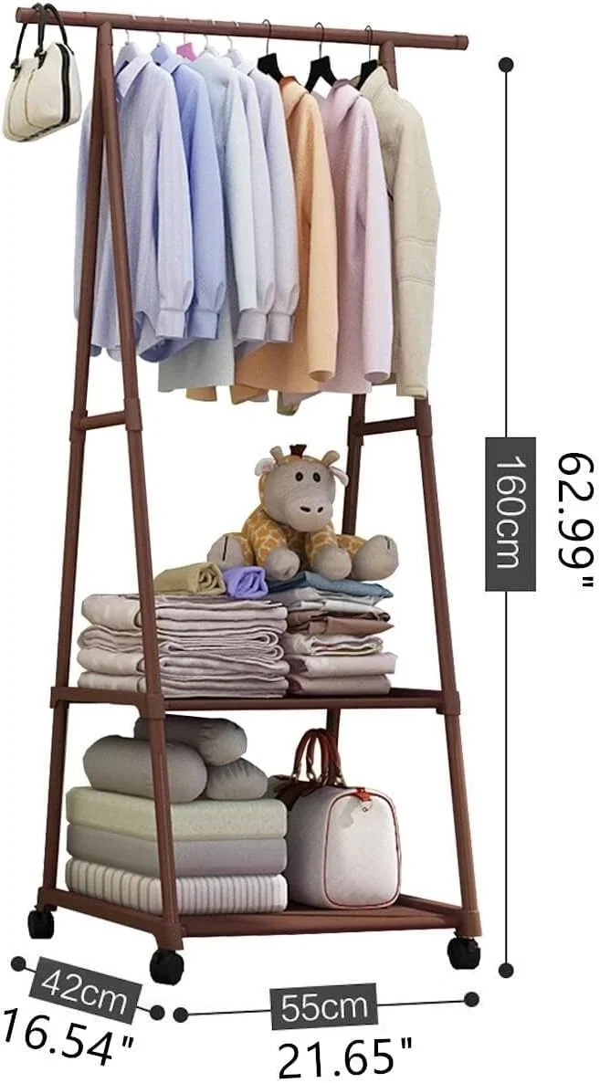 رخت آویز مثلثی چند منظوره با قابلیت جابجایی، مناسب اتاق خواب، دارای چرخ و ایستاده رخت آویز مثلثی چند منظوره با قابلیت جابجایی، مناسب اتاق خواب، دارای چرخ و ایستاده