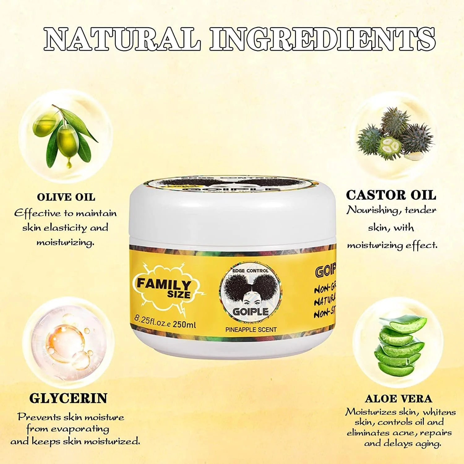 واکس حالت دهنده مو ۸.۲۵ اونسی برای خانم ها، صاف کننده غیر چرب مو، حالت دهنده قوی موهای پشت سر، ژل مو برای انواع مو، بدون پوسته پوسته شدن، ژل حالت دهنده مو با پایه آب (آناناس)