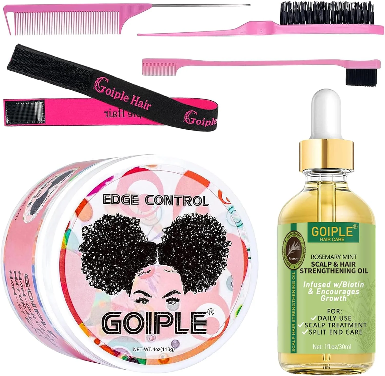 واکس حالت دهنده مو با قدرت نگهداری بالا، ژل حالت دهنده مو غیر چرب، بدون پوسته شدن، ژل مو و روغن رزماری برای رشد مو به همراه برس