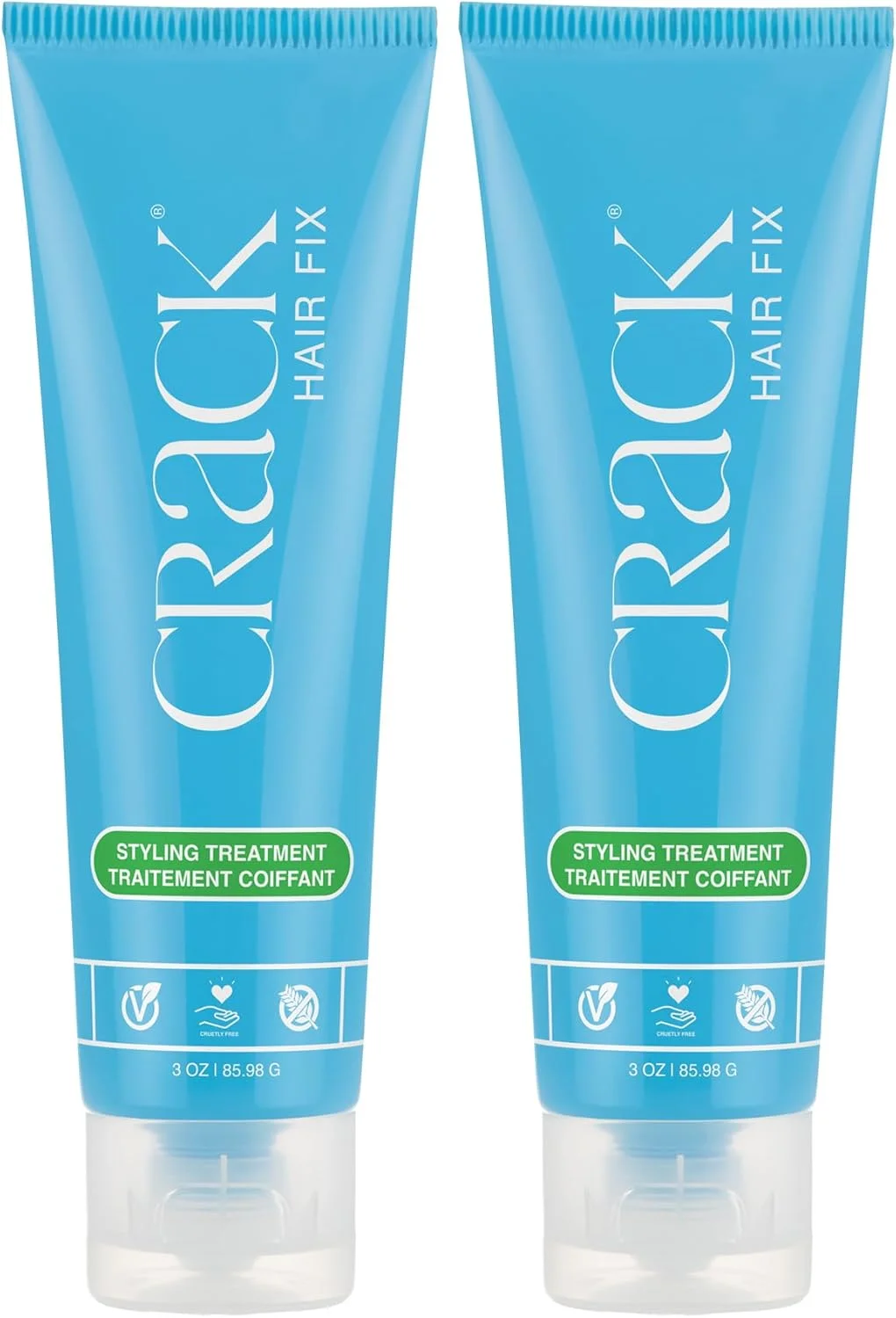 کرم حالت دهنده مو CRACK HAIR FIX - چند منظوره، ضد وز، کمک حالت دهنده بدون نیاز به آبکشی با محافظت در برابر رطوبت، کلر، حرارت و آفتاب (75 میلی لیتر - بسته دو عددی)