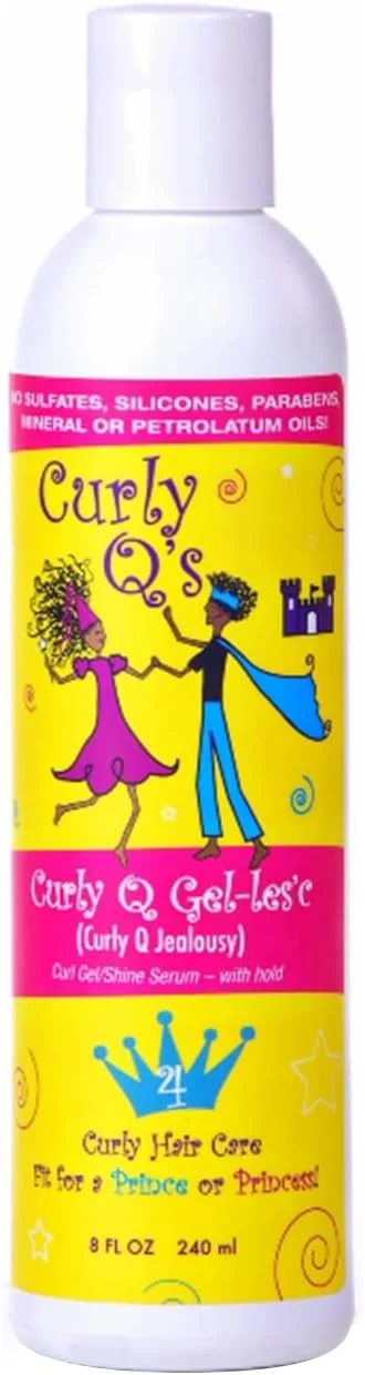 ژل موی فر کودکان CURLS Curly Q's Gel-les'c - حالت دهنده و افزایش دهنده درخشش موی فر - راه حل عالی برای مبارزه با وز برای انواع و بافت های موی فر - 236 میلی لیتر