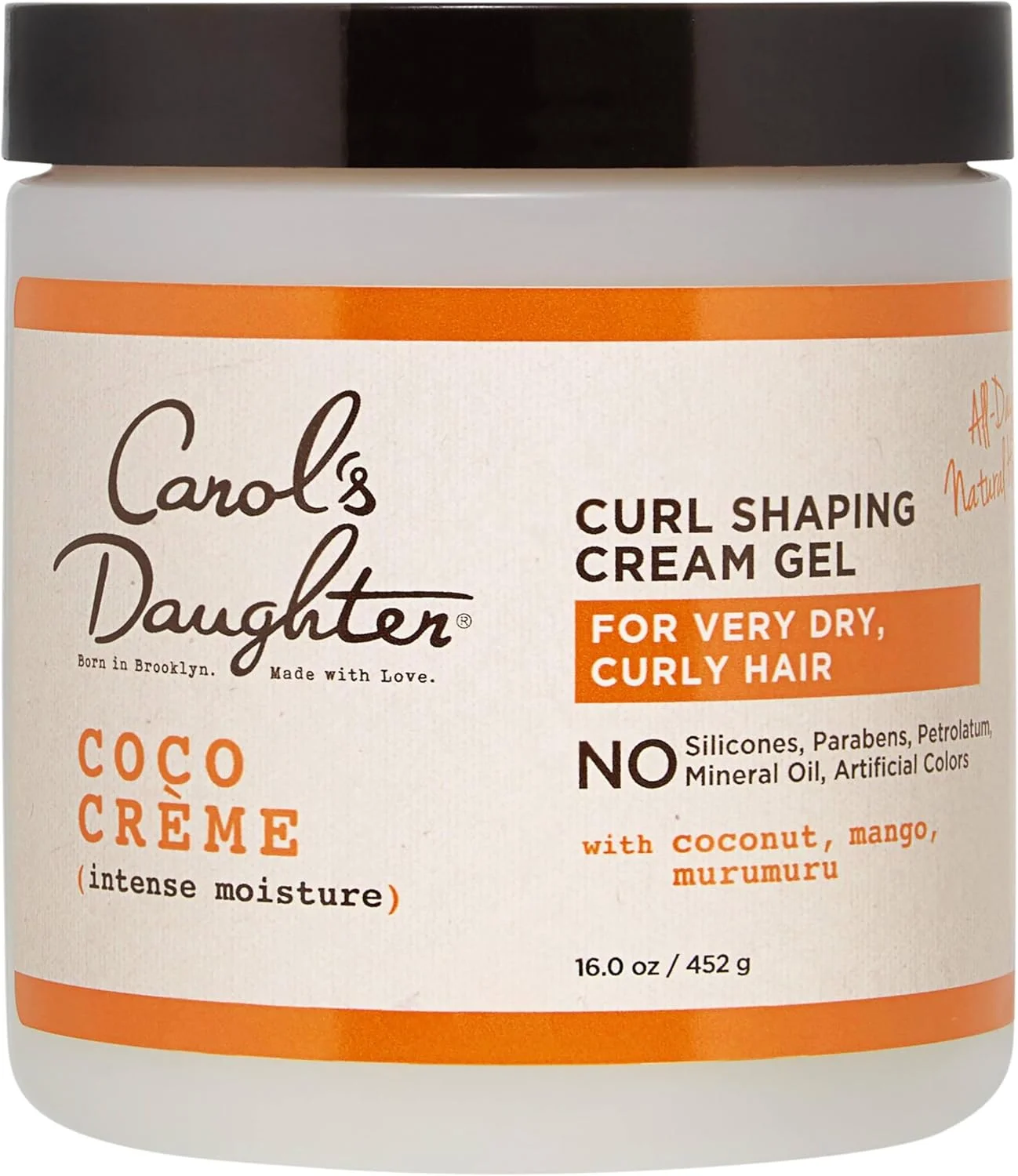 کرم ژل حالت دهنده موهای فر Coco Creme Carol’s Daughter، حاوی روغن نارگیل و شیر نارگیل، بدون سیلیکون، بدون پارابن، بدون روغن معدنی، مناسب موهای بسیار خشک، 473 میلی لیتر