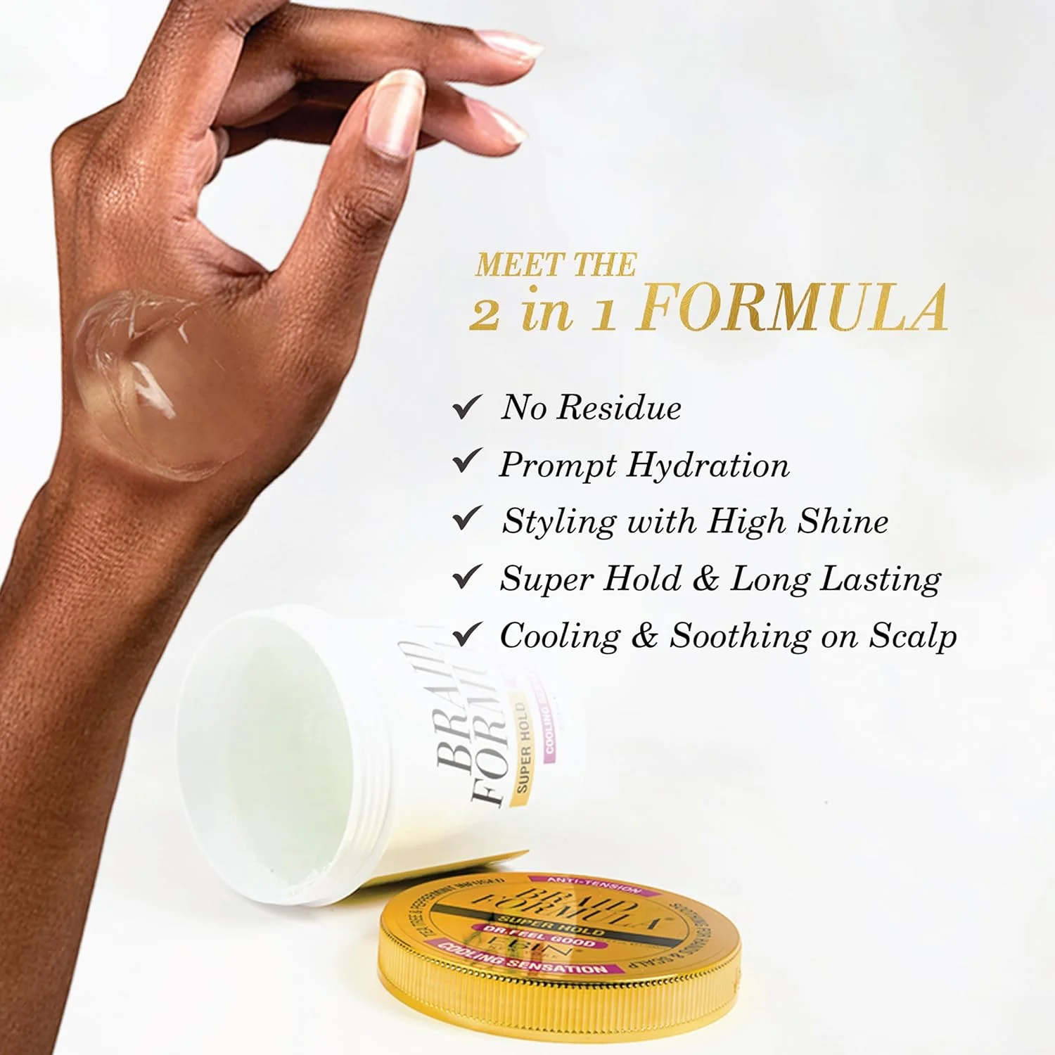 فرمول بافت مو EBIN NEW YORK Dr. Feel Good Super Hold، 311 گرم | حاوی منتول برای ایجاد حس خنکی | صاف کننده، درخشش بالا، ماندگاری طولانی | ایده آل برای بافت، لاکس و تویست | بدون ایجاد رسوب