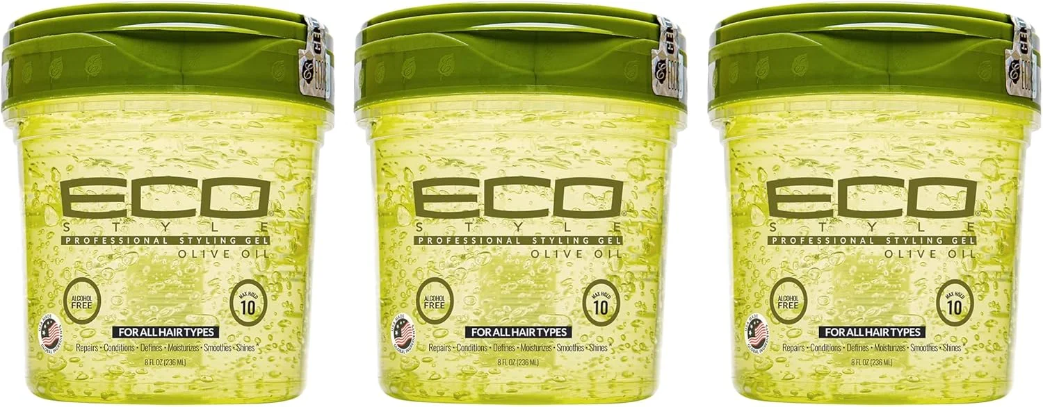 ژل حالت دهنده مو روغن زیتون اکو استایل، 473 میلی لیتر (بسته 3 عددی)