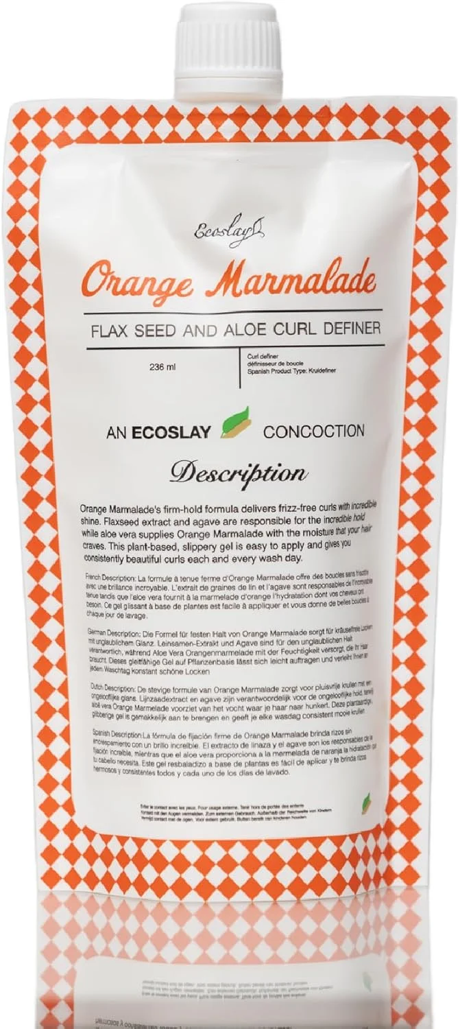 ژل حالت دهنده موی فر Ecoslay با عصاره پرتقال - ماندگاری طولانی برای موهای موج دار، فر، و مجعد - ژل حالت دهنده موی فر برای بانوان