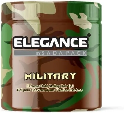 ژل مو سه کاره Elegance - مدل نظامی، 500 میلی لیتر | حالت دهی قوی، درخشش براق، حالت دهی انعطاف پذیر
