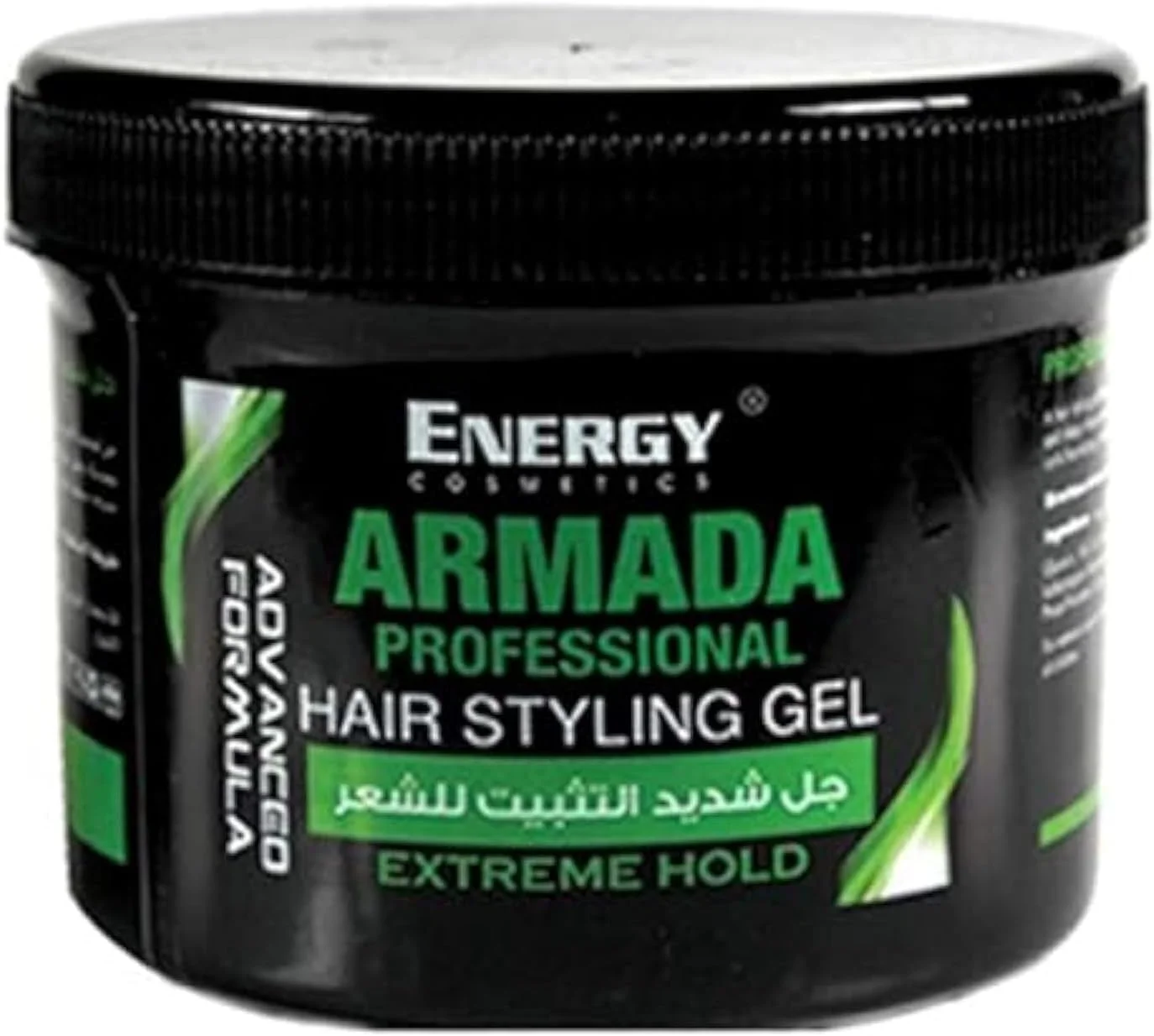 ژل حالت دهنده موی حرفه ای Energy Cosmetics Armada، نگهدارنده قوی، خشک شدن سریع، بدون پوسته شدن و مقاوم در برابر رطوبت، ایده آل برای انواع مو 500 میلی لیتر