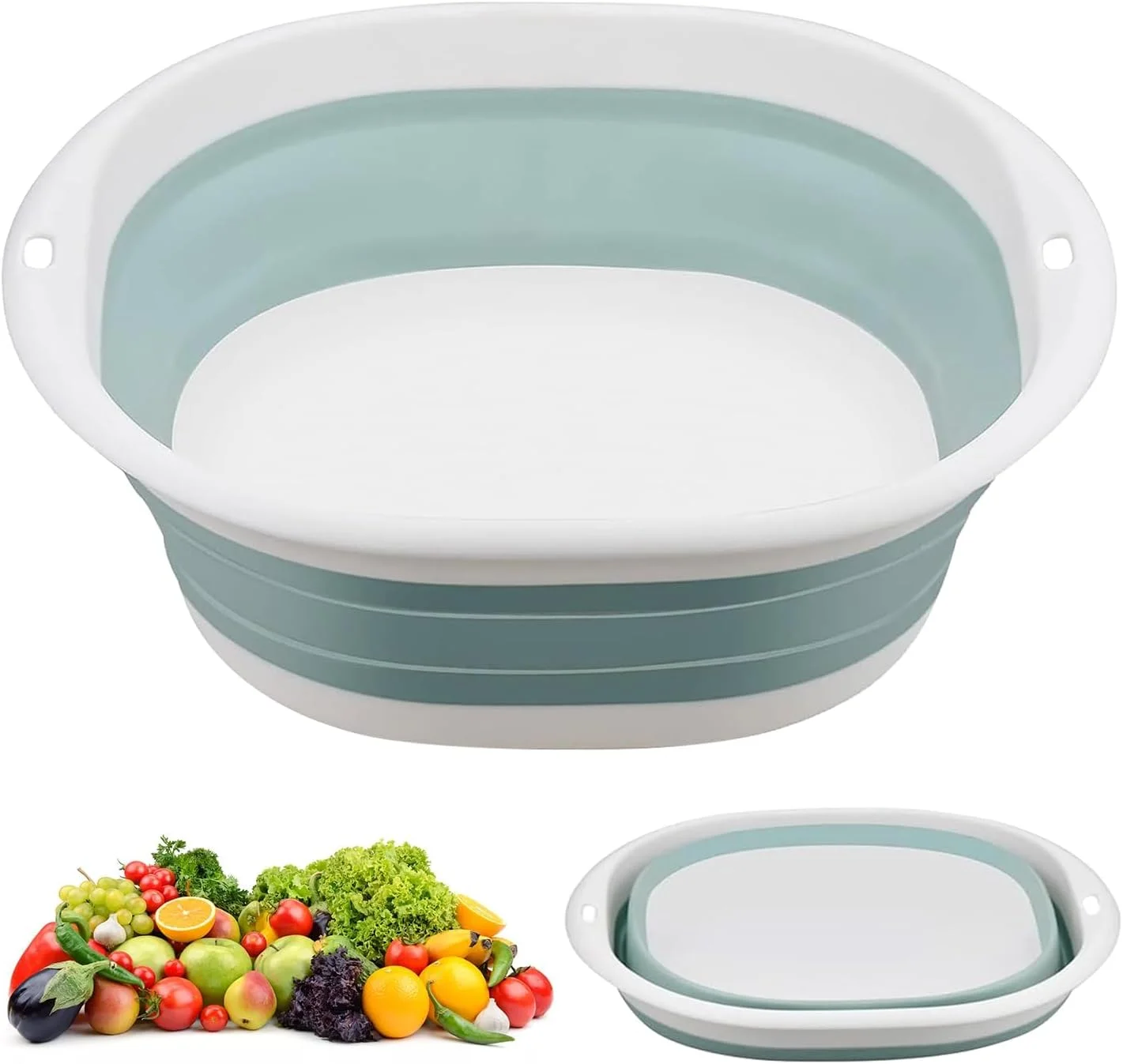 لگن تاشو، لگن پلاستیکی قابل حمل، لگن چند منظوره مسافرتی برای شستشوی ظروف، میوه و سبزیجات، لباس، پیاده روی، آبی، بزرگ لگن تاشو، لگن پلاستیکی قابل حمل، لگن چند منظوره مسافرتی برای شستشوی ظروف، میوه و سبزیجات، لباس، پیاده روی، آبی، بزرگ