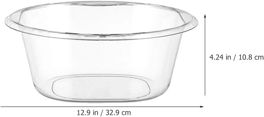 لگن شستشوی پلاستیکی بالو، ۱۳ اینچی، لگن چند منظوره شفاف برای آشپزخانه، لباسشویی، شستشوی صورت و خیساندن پا، مناسب برای مصارف خانگی