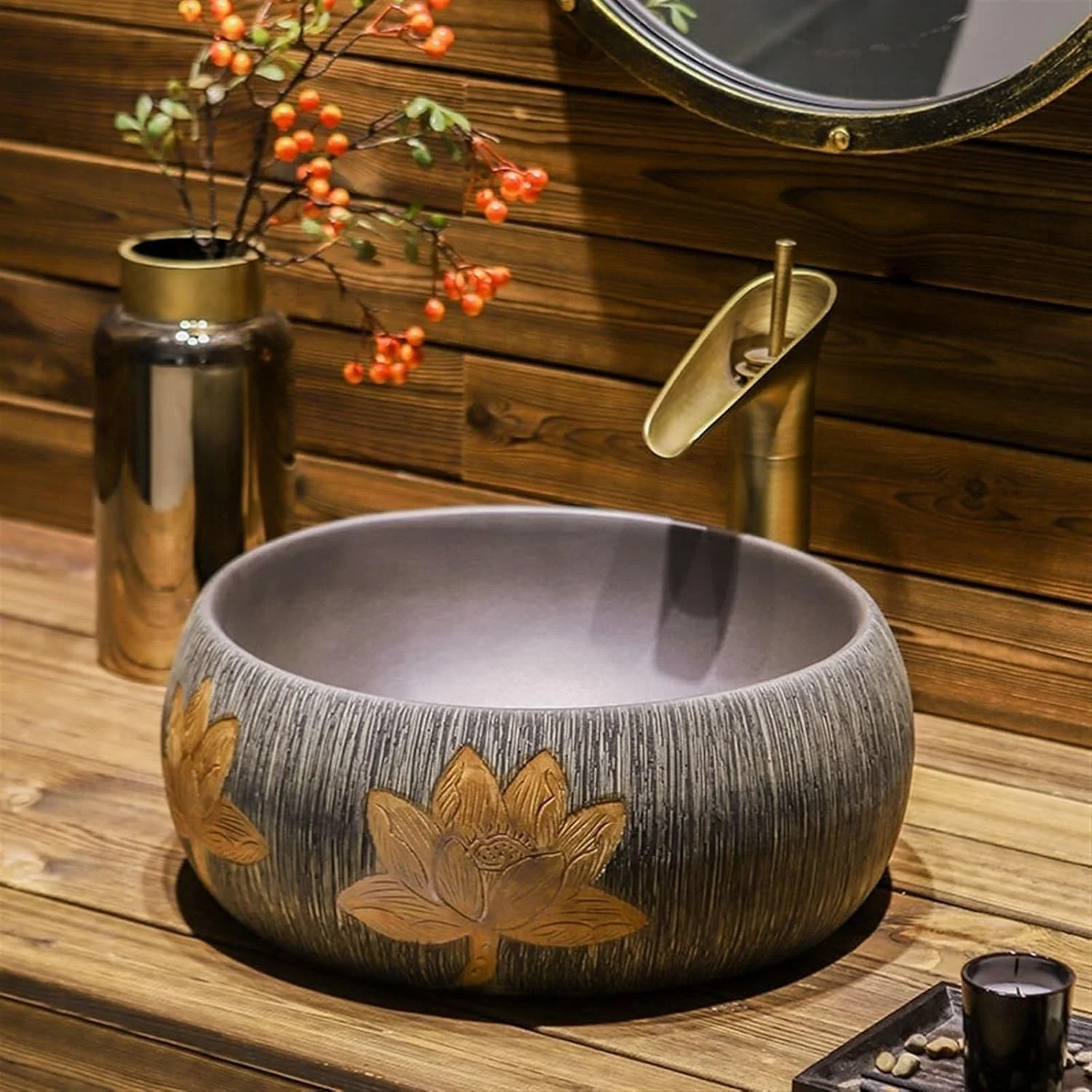 روشویی کاسه ای طرح قدیمی، روشویی مربعی برس خورده، روشویی گرد، روشویی سرامیکی هنری چینی، کاسه روشویی