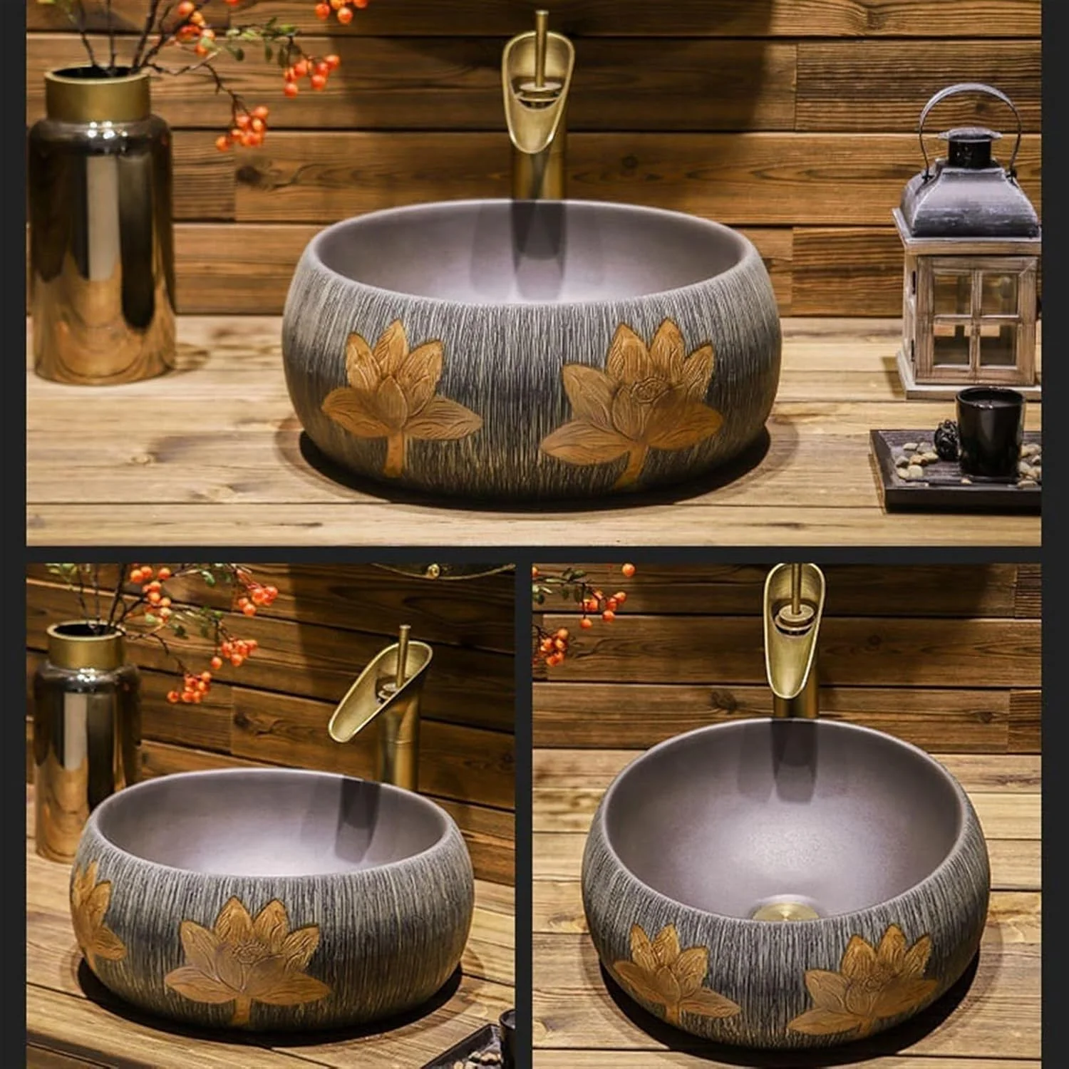 روشویی کاسه ای طرح قدیمی، روشویی مربعی برس خورده، روشویی گرد، روشویی سرامیکی هنری چینی، کاسه روشویی