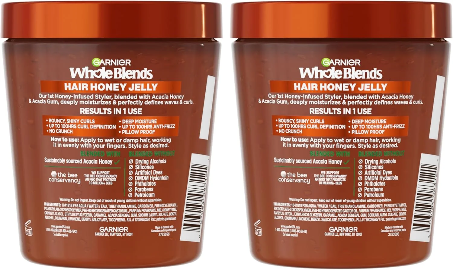 ژل موی عسل Garnier Whole Blends برای حالت دادن به موهای موج دار و فر، ژل مو برای حالت دهی فر تا 100 ساعت، کنترل وز و رطوبت عمیق، 400 میلی لیتر، بسته 2 عددی ژل موی عسل Garnier Whole Blends برای حالت دادن به موهای موج دار و فر، ژل مو برای حالت دهی فر تا 100 ساعت، کنترل وز و رطوبت عمیق، 400 میلی لیتر، بسته 2 عددی