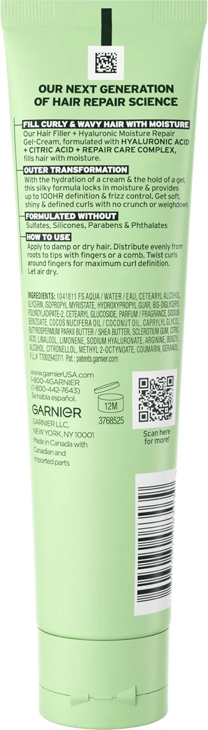 کرم-ژل ترمیم کننده و آبرسان مو گارنیه Fructis، ژل مو برای موهای فر و موج دار حاوی هیالورونیک اسید، 150 میلی لیتر کرم-ژل ترمیم کننده و آبرسان مو گارنیه Fructis، ژل مو برای موهای فر و موج دار حاوی هیالورونیک اسید، 150 میلی لیتر