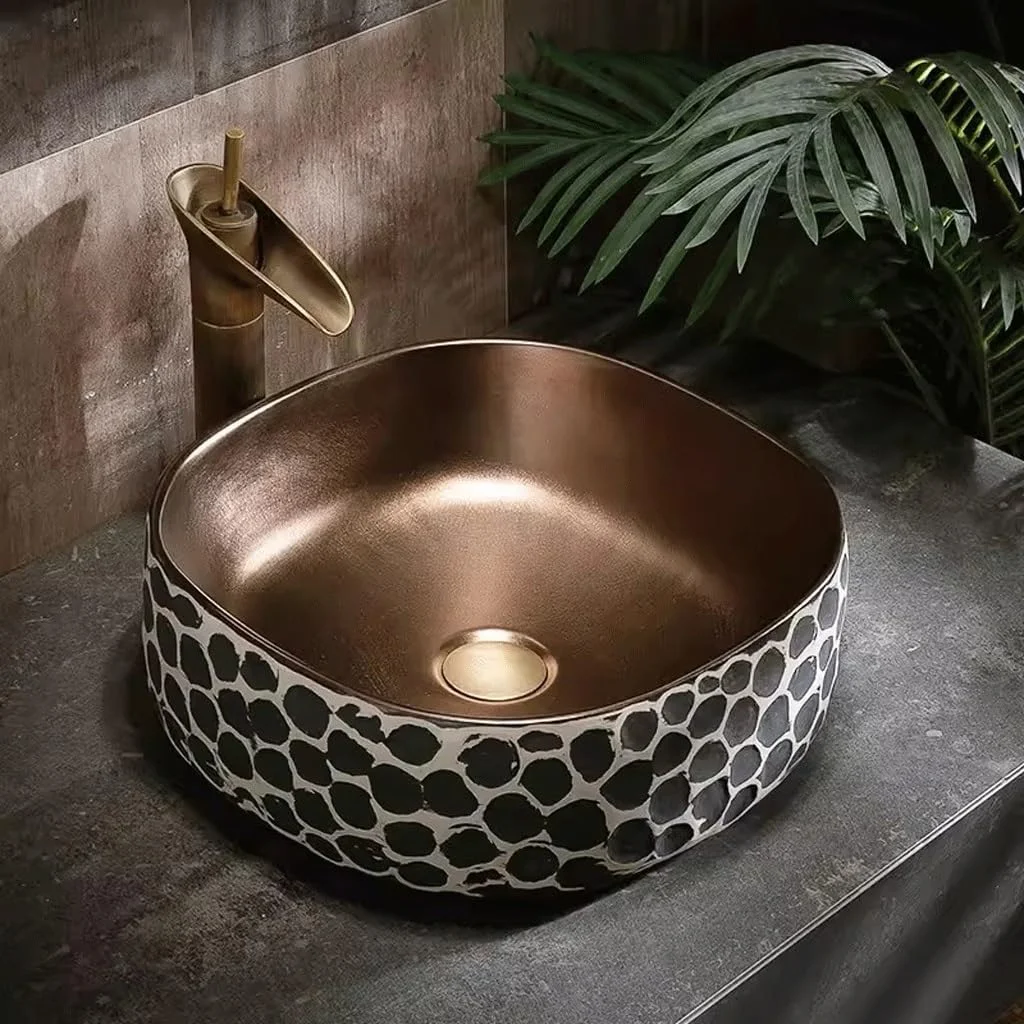 سینک روشویی، سینک روکار، سینک هنری هتل، تک لگن مربعی، سینک روشویی بالکن مدرن، کاسه روشویی (سایز: B) (تک