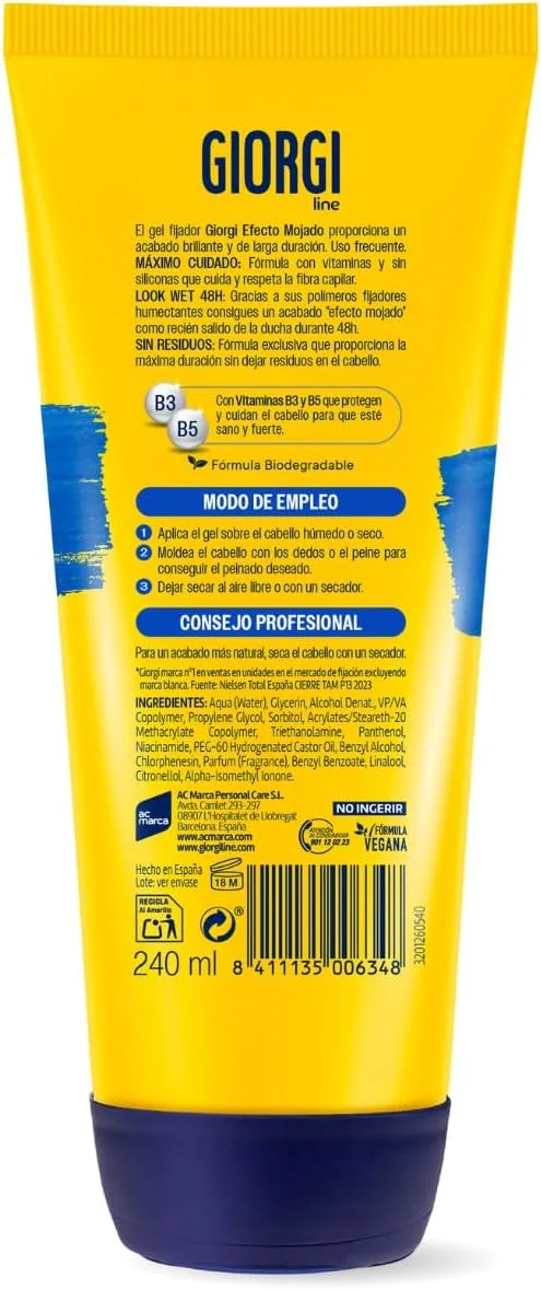 ژل موی براق جورجی لاین، بدون سیلیکون، ماندگاری 48 ساعته، بافت براق، بدون ایجاد رسوب، 240 میلی لیتر