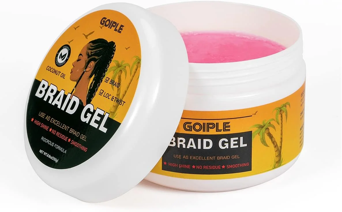 ژل بافت مو Goiple با قدرت نگهدارندگی قوی، مناسب برای پیچ، بافت آفریقایی، لبه های مو، بدون پوسته، براق کننده و حالت دهنده مو به همراه شانه مو، 250 گرم