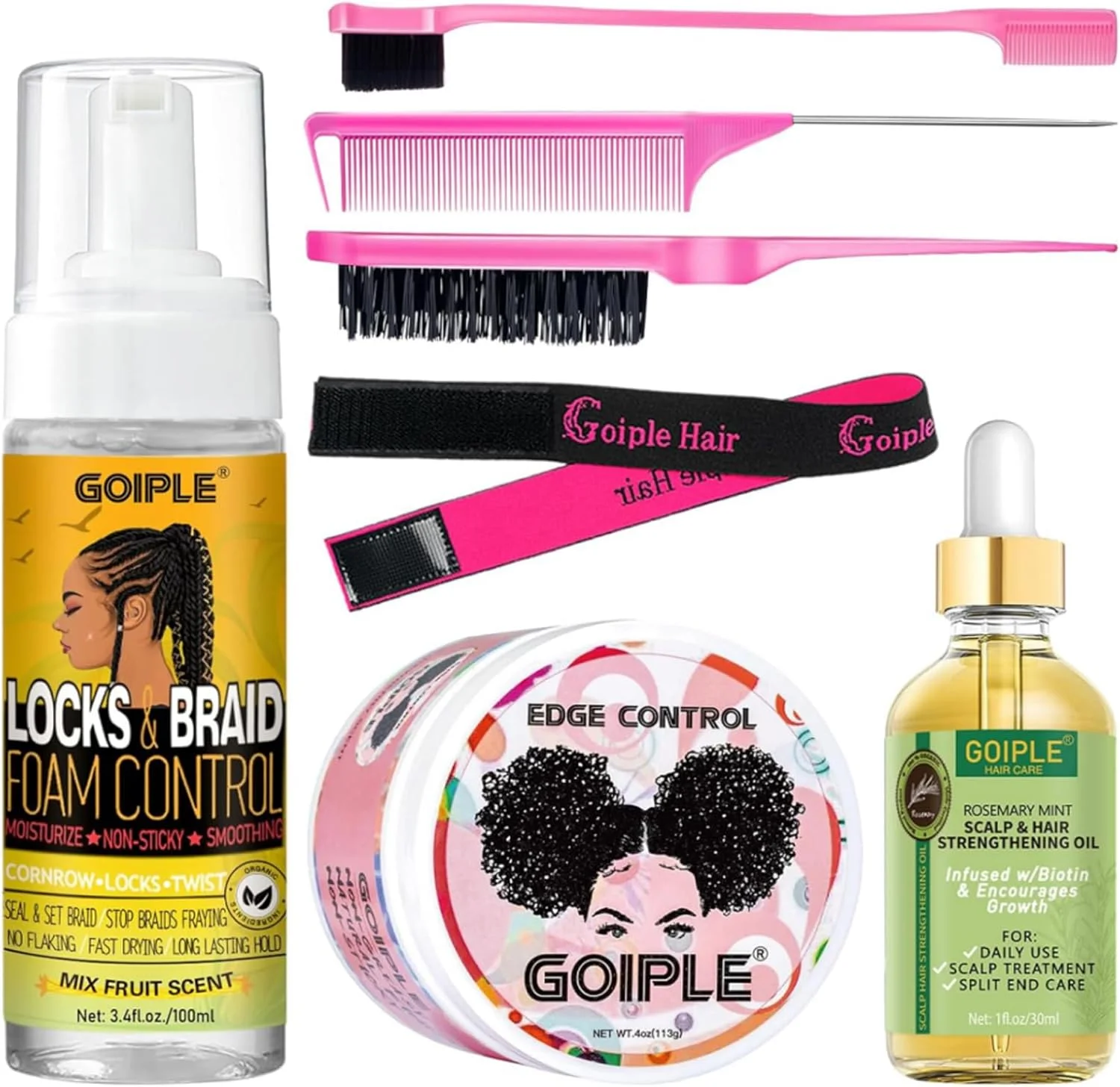 واکس حالت دهنده موی سر Goiple برای خانم ها - نگهدارنده قوی، صاف کننده غیر چرب، واکس حالت دهنده برای موهای تیره - بدون پوسته پوسته شدن، روغن رزماری برای رشد، ژل بافت، موس بافت، درخشان کننده