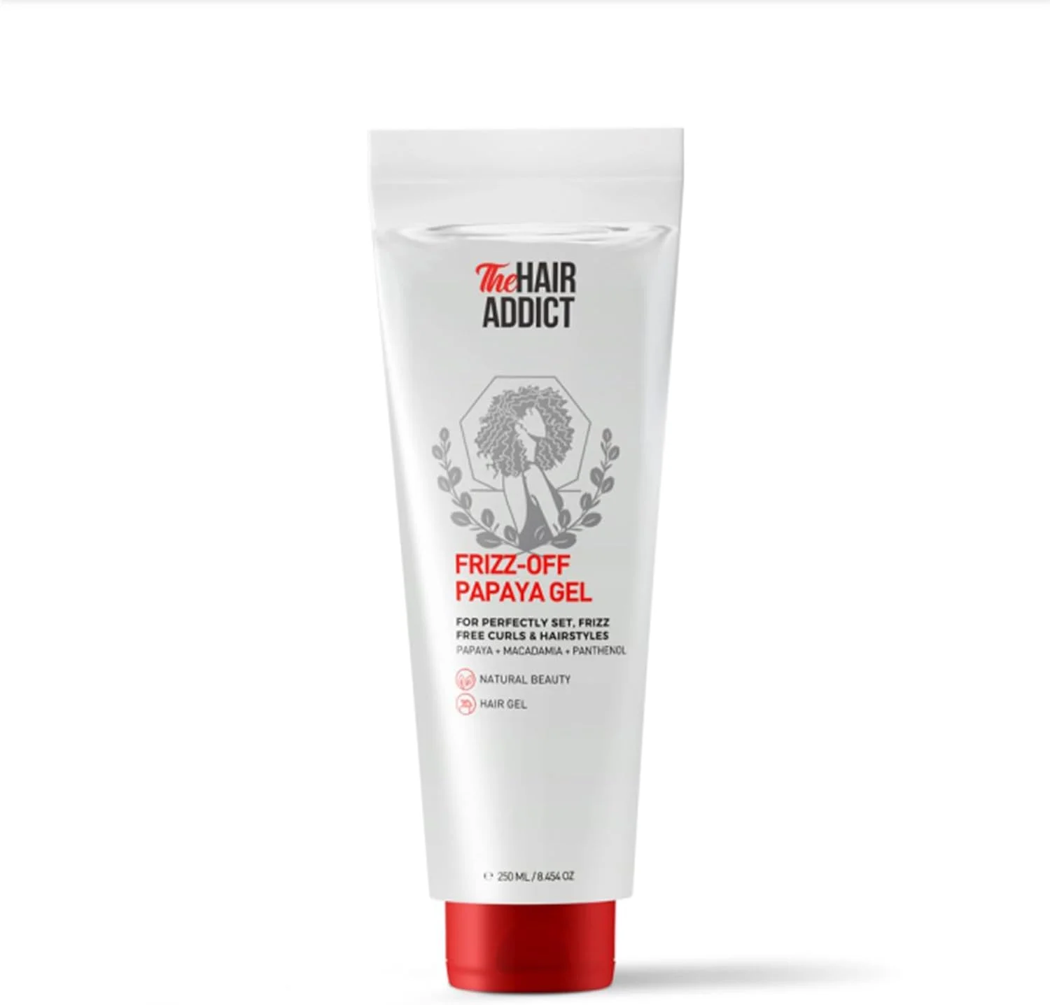ژل پاپایا ضد وز مو هیر ادیکت 250 میلی لیتر - حالت دهی بی نقص، موهای فر و مدل دار بدون وز | کنترل و نگهداری نهایی | بدون سولفات، سیلیکون و پارابن | غنی شده با پاپایا، ماکادمیا و پرو ویتامین B5