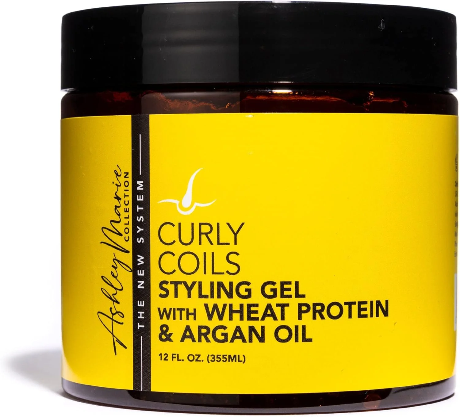 ژل حالت دهنده مو فرفری Ashley Marie با پروتئین گندم و روغن آرگان - مواد مغذی طبیعی - ژل مرطوب کننده برای موهای فر - ایمن برای موهای رنگ شده - بدون پارابن و سولفات - 355 میلی لیتر