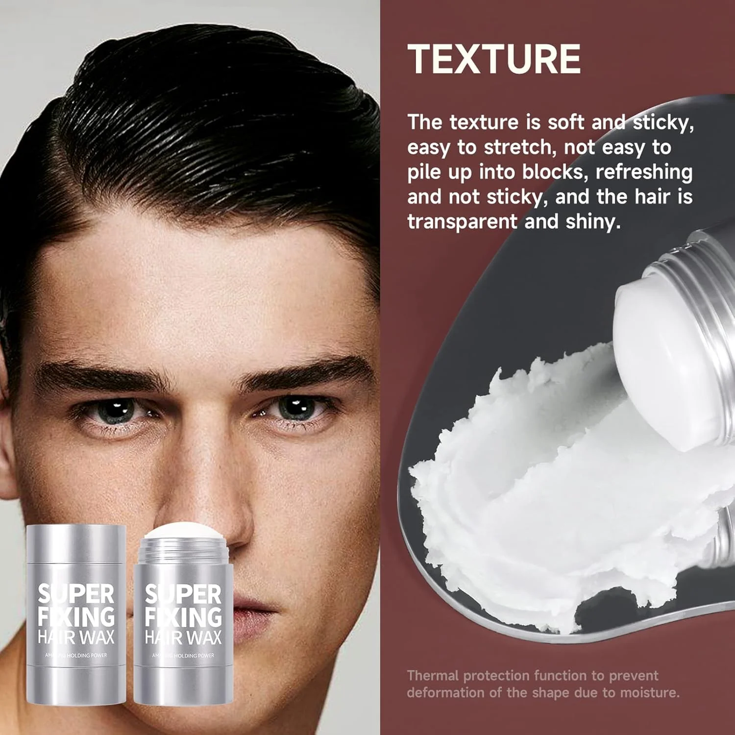 استیک واکس مو - محصولات موی فر - واکس حالت دهنده مو - پماد موی غیر چرب برای کنترل لبه مو - ژل حالت دهنده برای موهای وز و شکسته - شستشوی آسان مناسب برای همه مدل ها استیک واکس مو - محصولات موی فر - واکس حالت دهنده مو - پماد موی غیر چرب برای کنترل لبه مو - ژل حالت دهنده برای موهای وز و شکسته - شستشوی آسان مناسب برای همه مدل ها