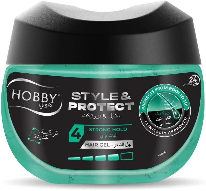 ژل موی حالت دهنده و محافظت کننده هوبی، مناسب آقایان و بانوان | قدرت نگهداری قوی | ماندگاری 24 ساعته بدون ایجاد اثر | حاوی میکرو پروتئین های وگان | 400 میلی لیتر
