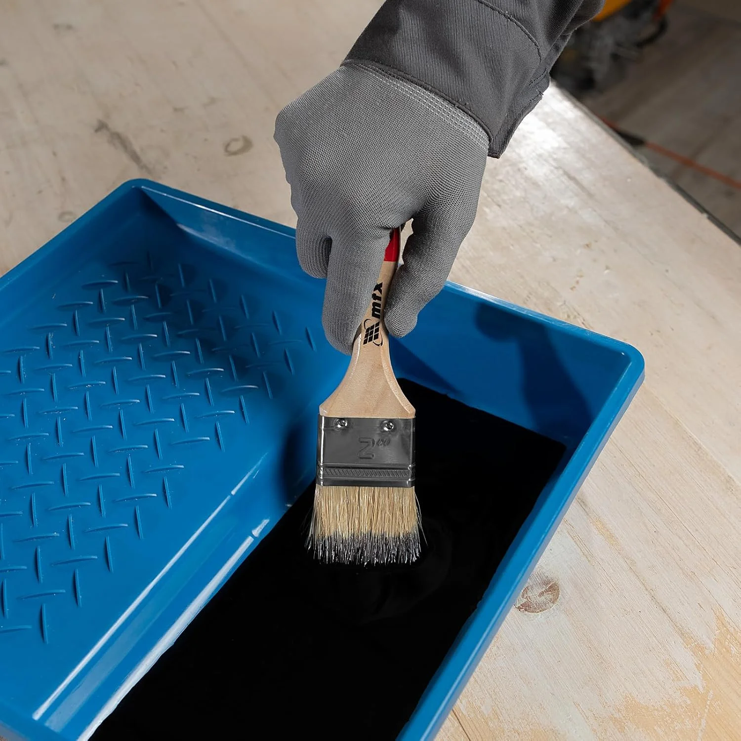 قلم موی تخت MTX "استاندارد" با موی طبیعی و دسته چوبی (2 اینچ)