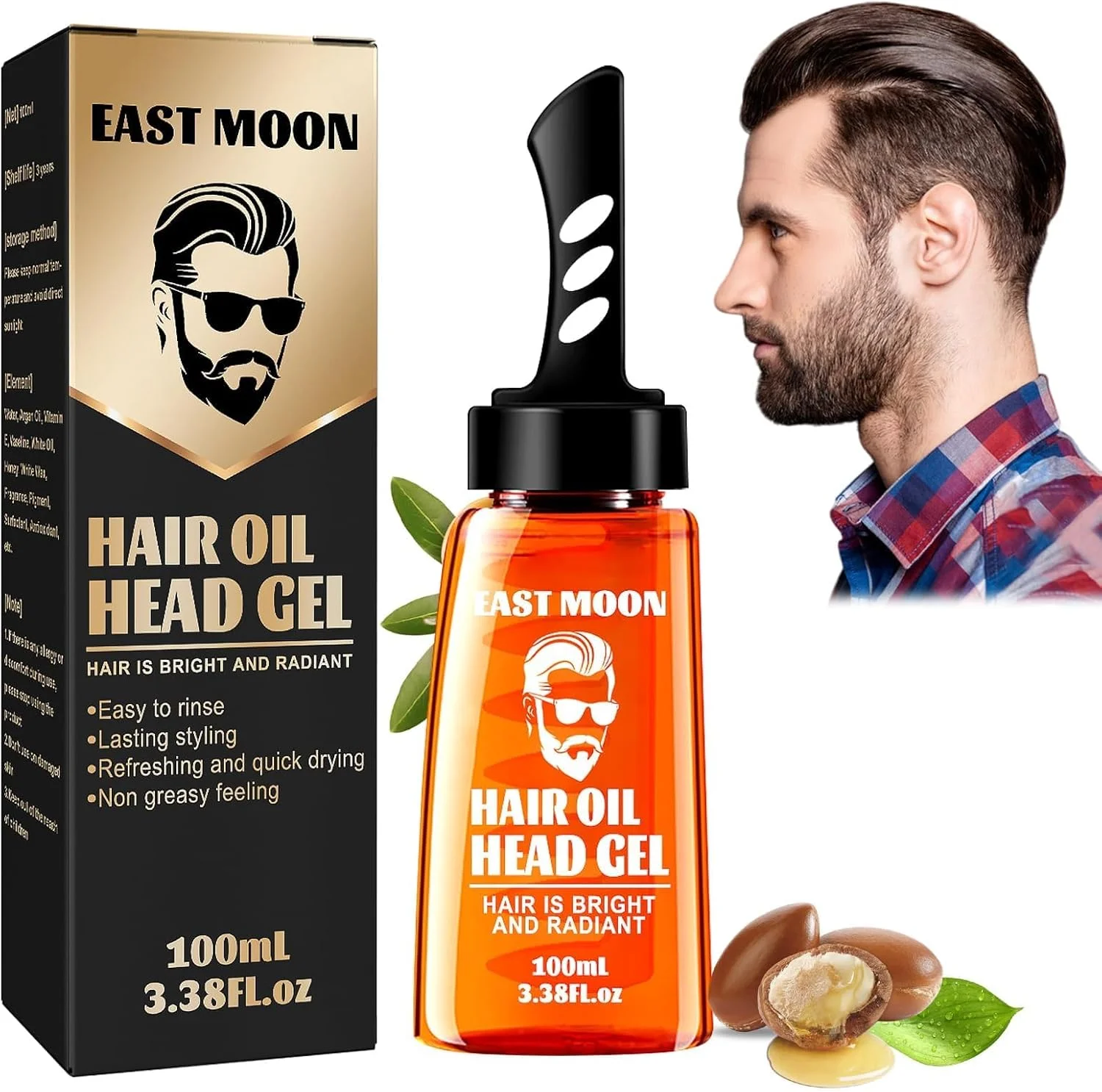 ژل حالت دهنده موی مردانه خزنه، استیک ژل مو، شانه واکس مو 2 در 1، ژل مو با قدرت نگهدارندگی قوی، واکس مو برای مردان - طراحی منحصر به فرد عالی است، ژل حالت دهنده موی سریع و بادوام برای مردان