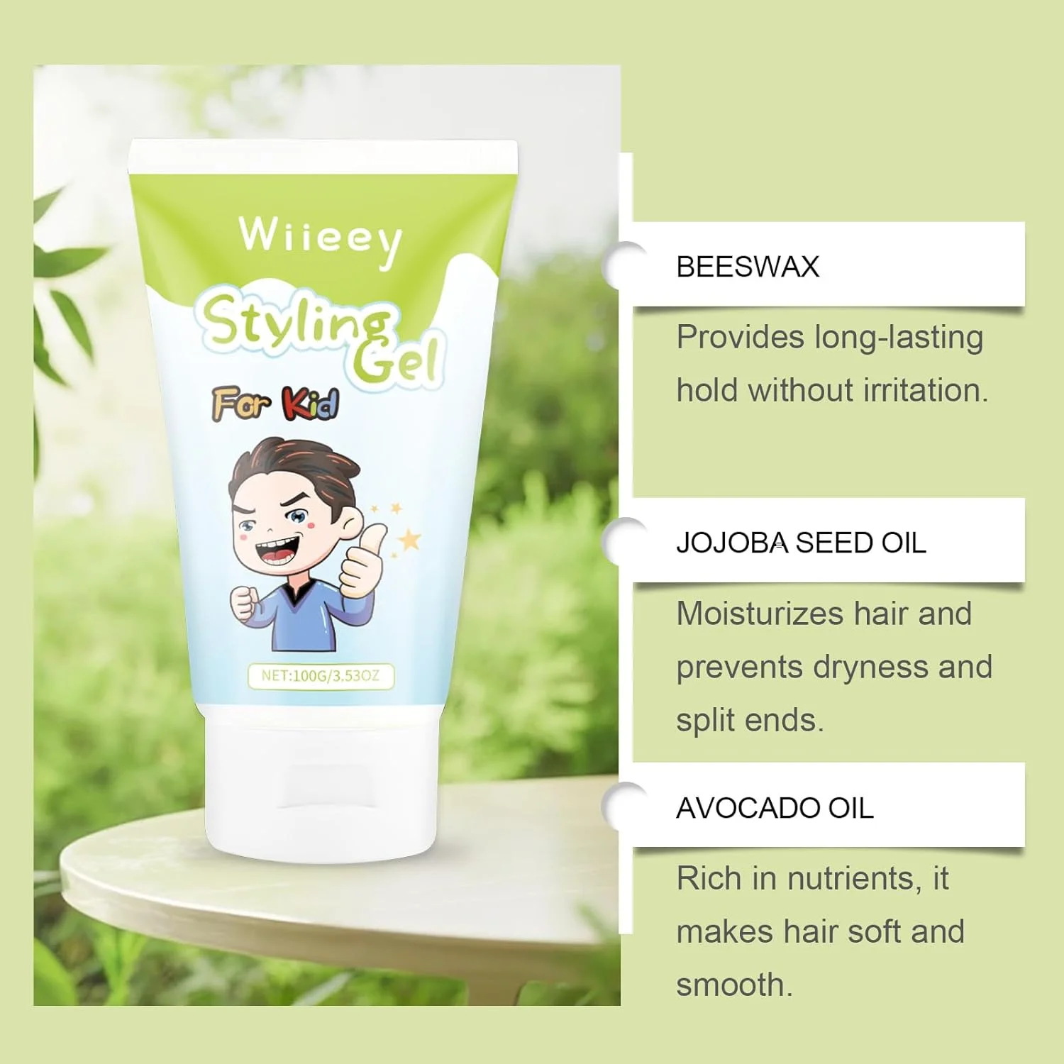 ژل حالت دهنده مو کودک - ژل ملایم مو کودک با موم زنبور عسل و گلیسیرین - ژل حالت دهنده مو ماندگار برای کودکان، ژل مو سایز مسافرتی برای پسران و دختران - فرمولاسیون ژل مو غیر چرب